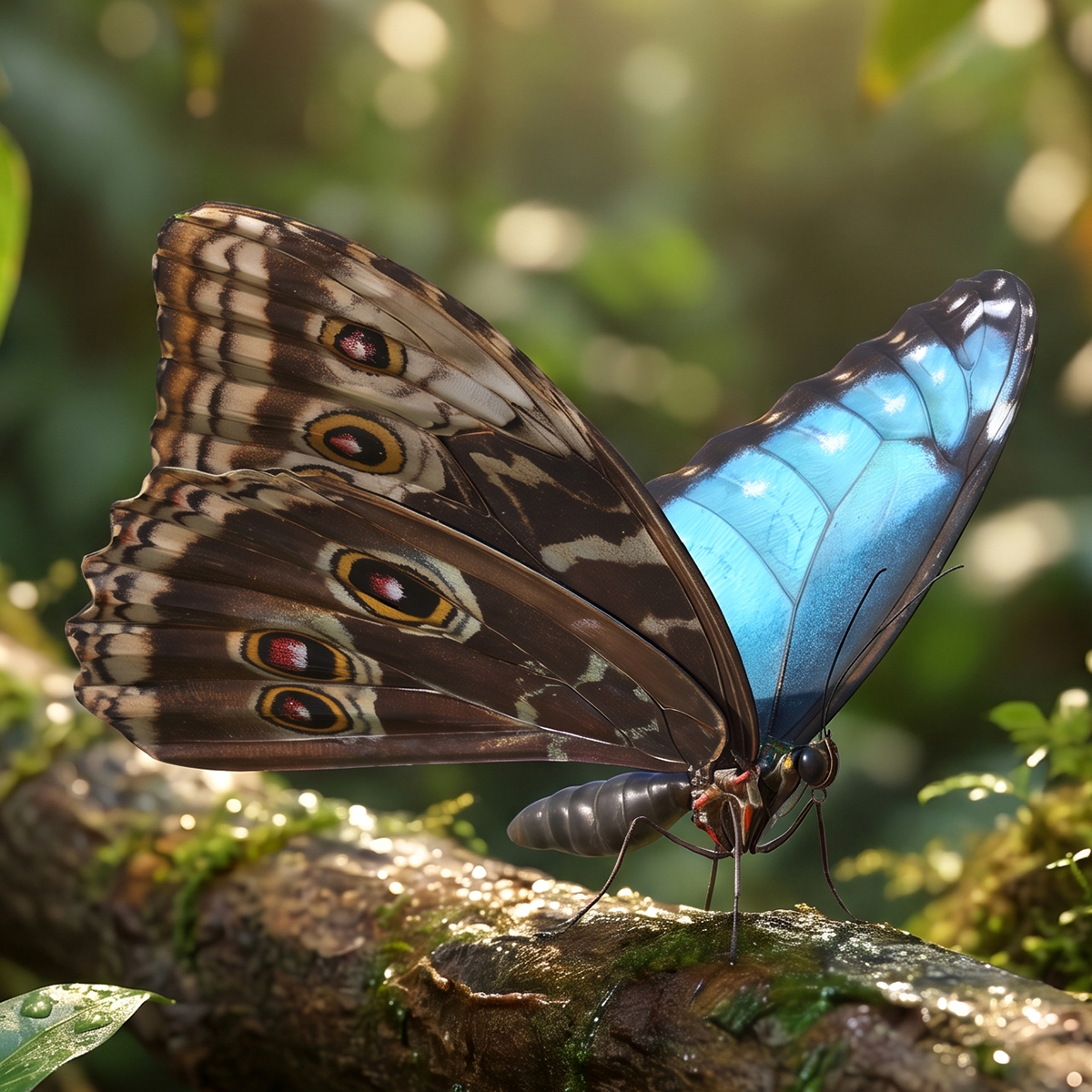 Morpho Peleides Tropical Butterfly Blue 3D model preview