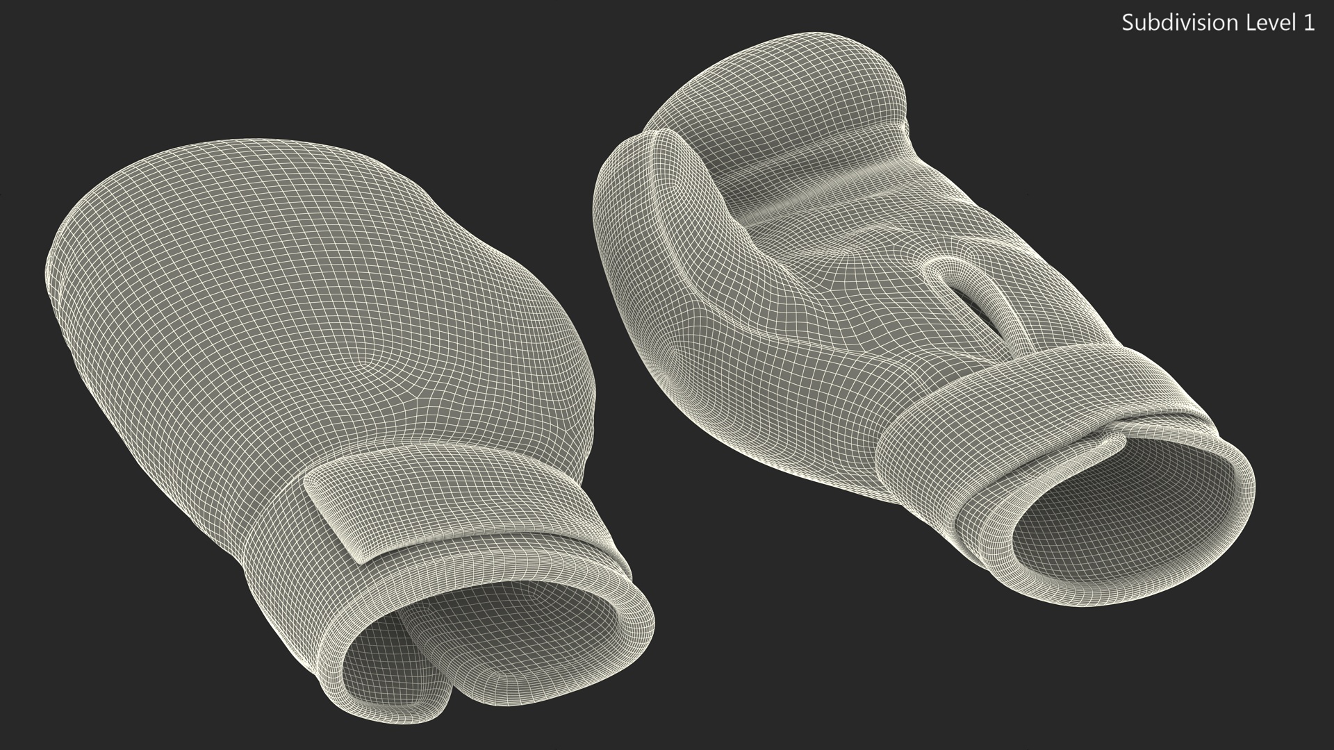 Professional Leather Boxing Gloves 3D model