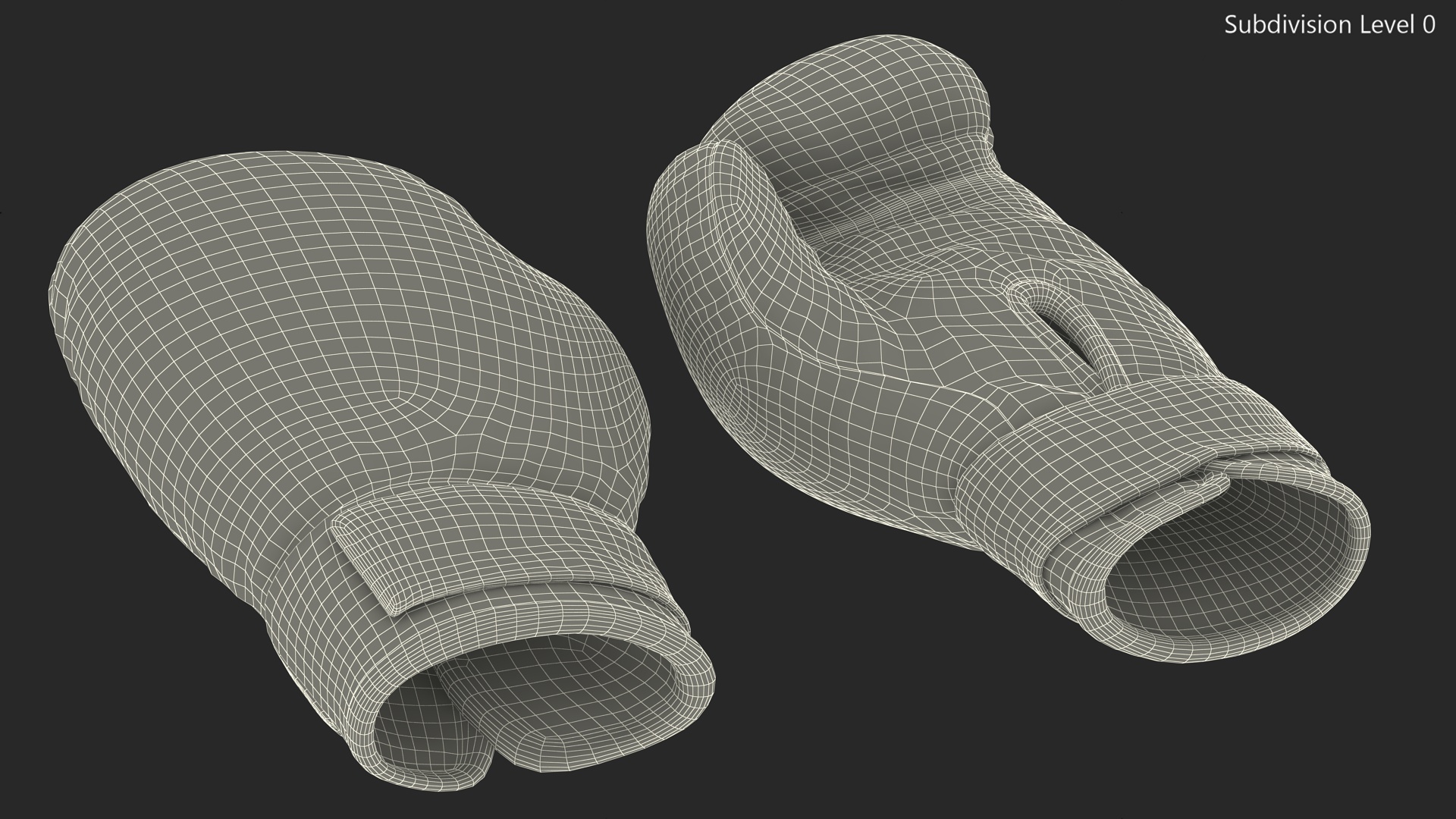 Professional Leather Boxing Gloves 3D model