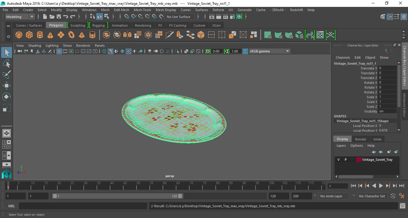 Vintage Soviet Tray 3D model