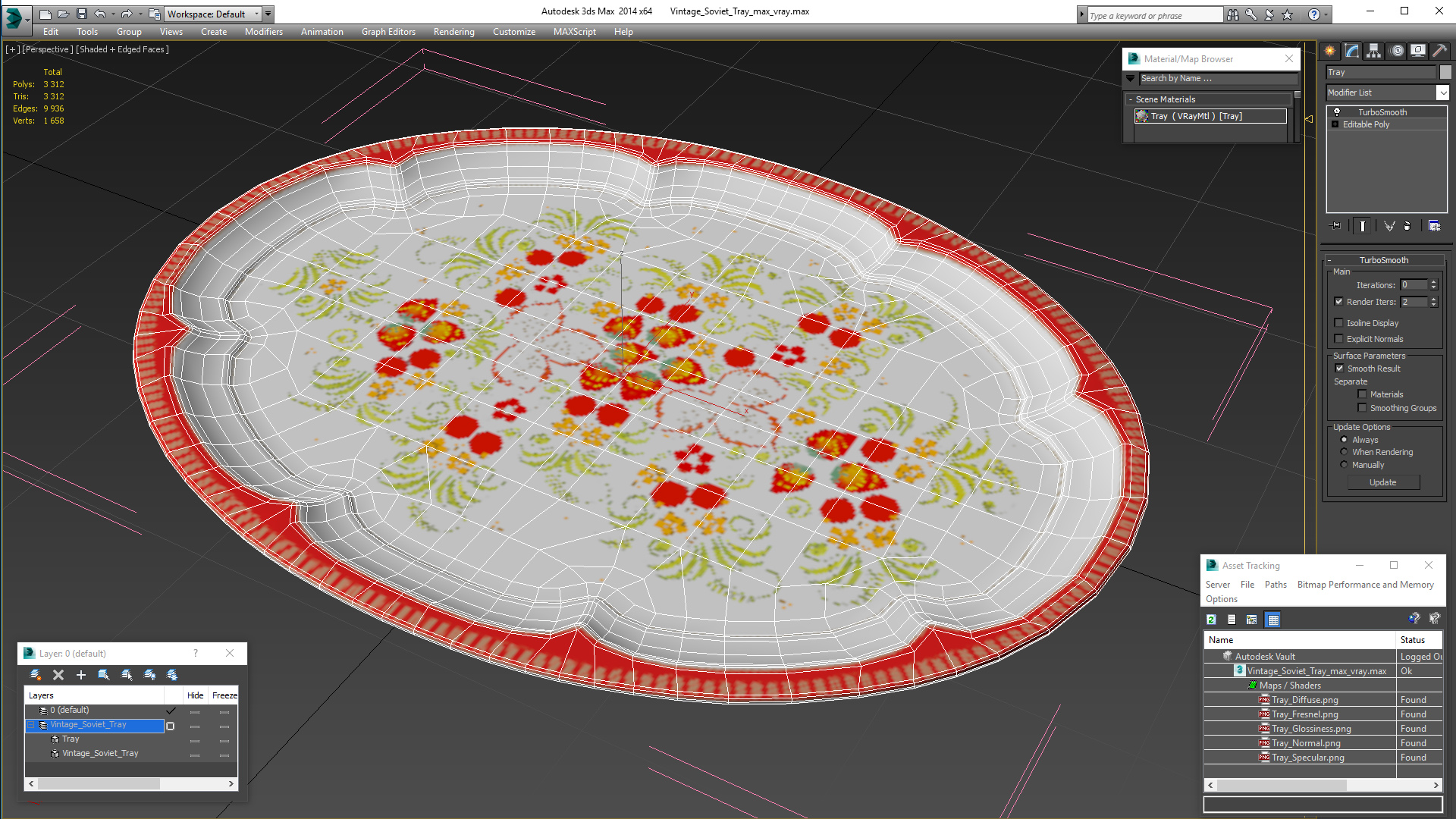 Vintage Soviet Tray 3D model