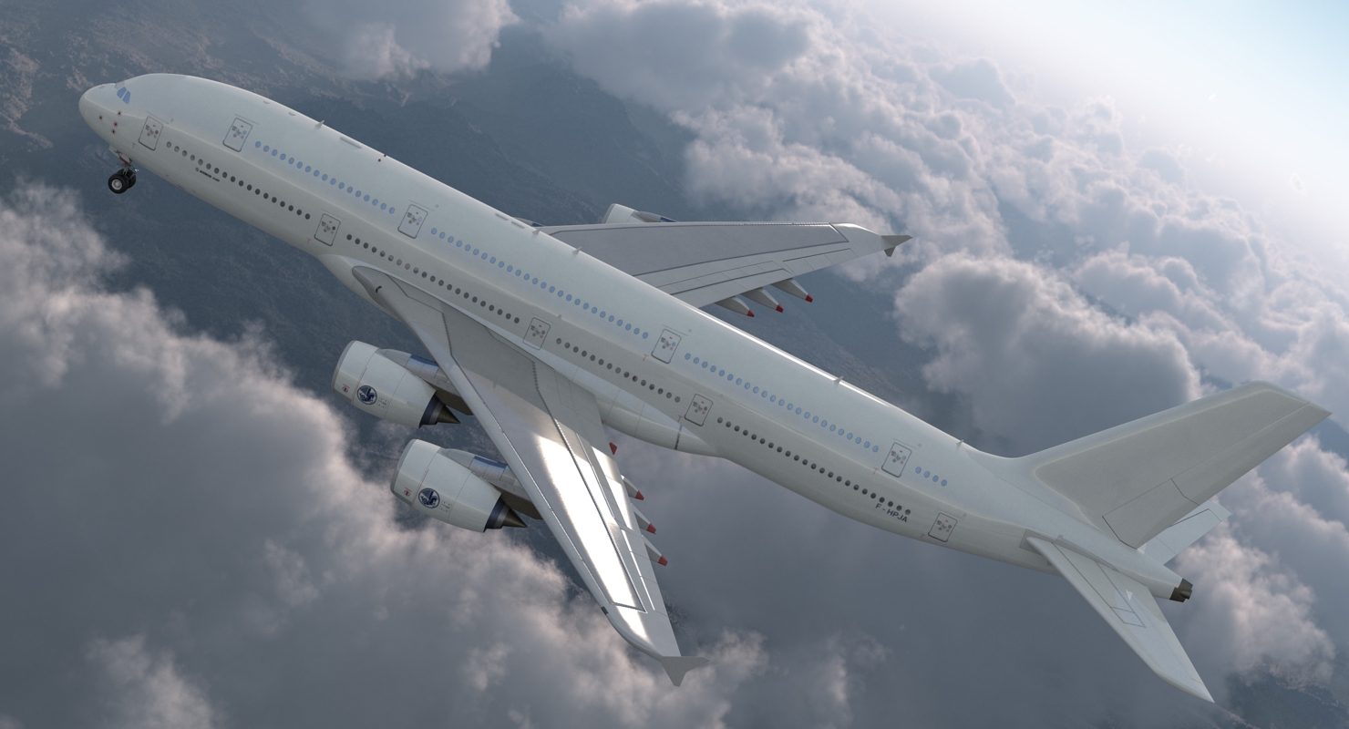 3D Airbus A380 1000 Generic Rigged
