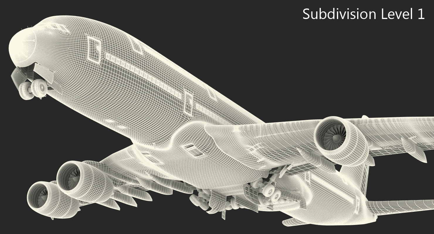 3D Airbus A380 1000 Generic Rigged