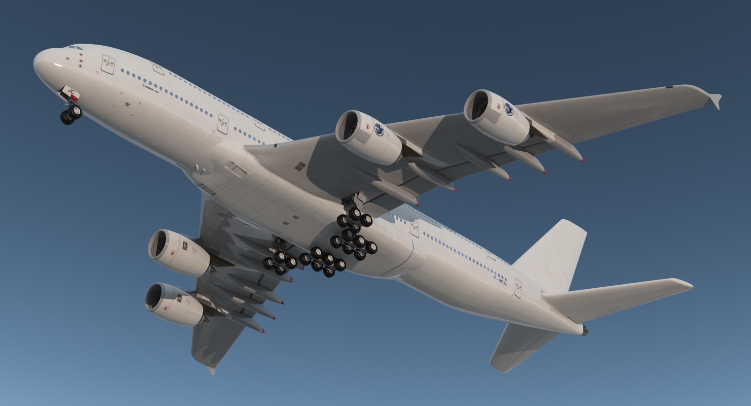 3D Airbus A380 1000 Generic Rigged
