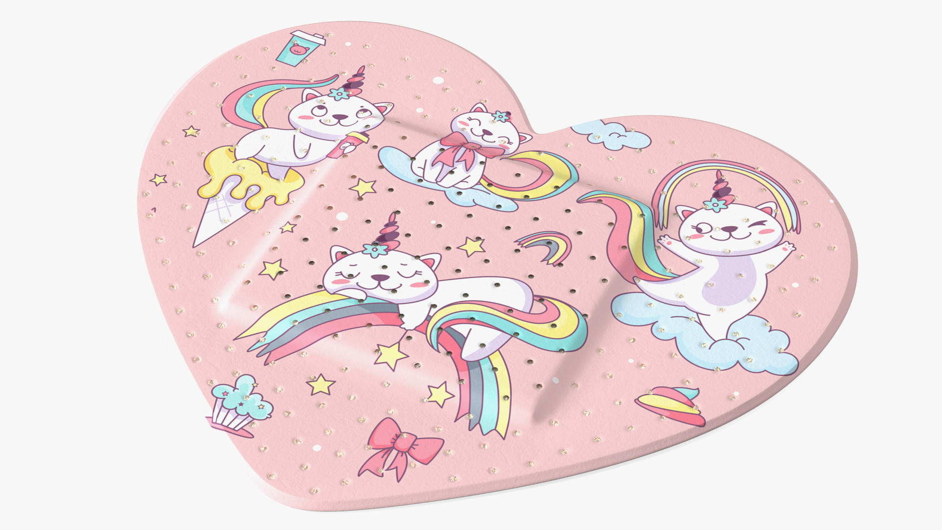 3D model Heart Shaped Band Aid for Kids
