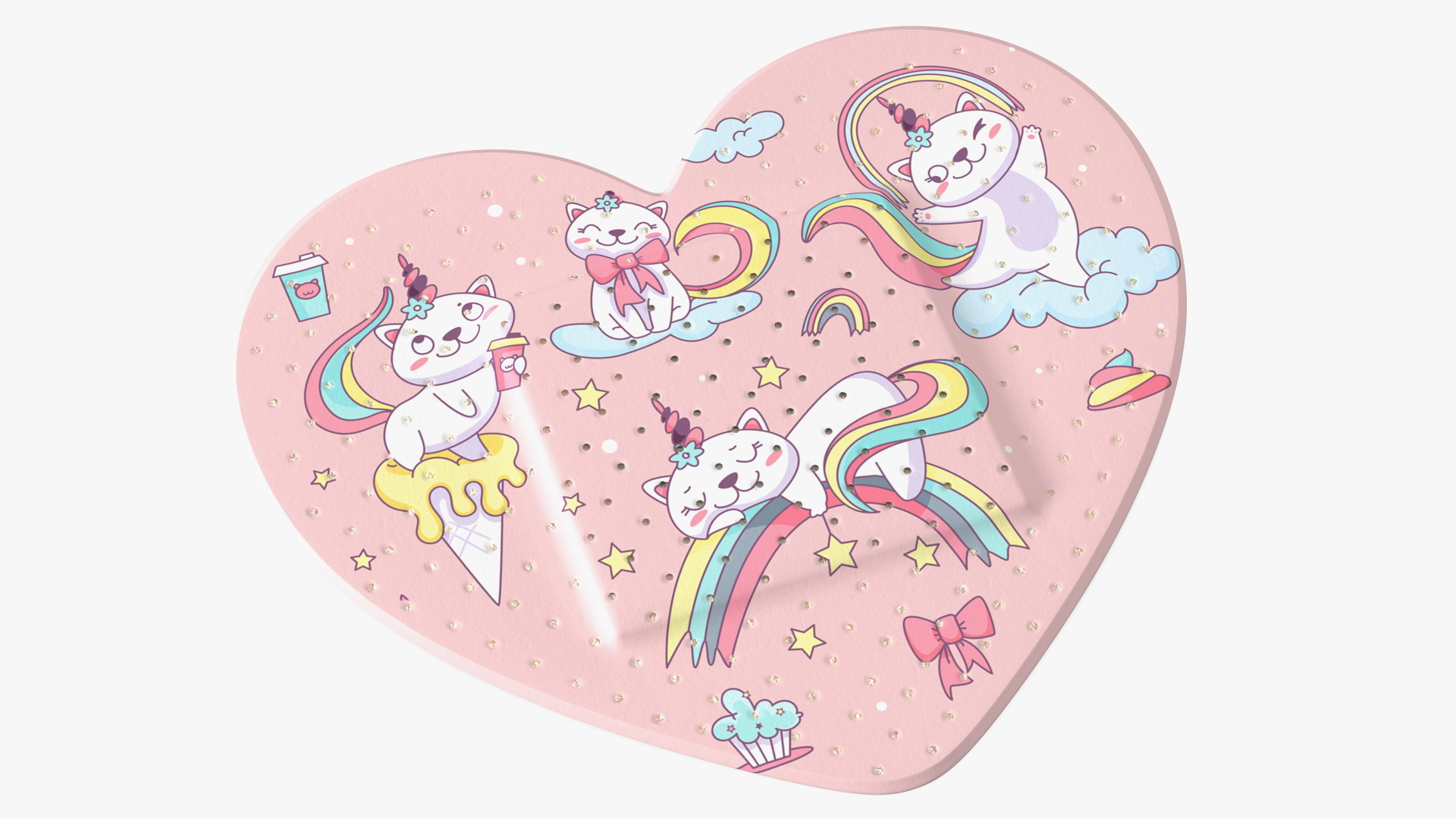 3D model Heart Shaped Band Aid for Kids