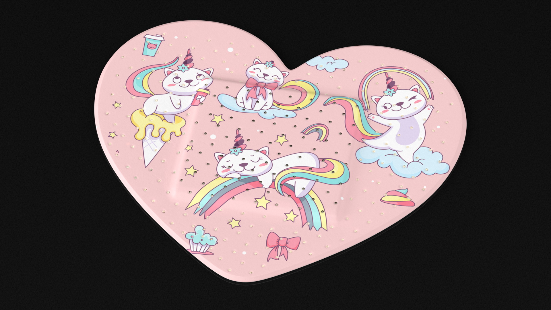3D model Heart Shaped Band Aid for Kids