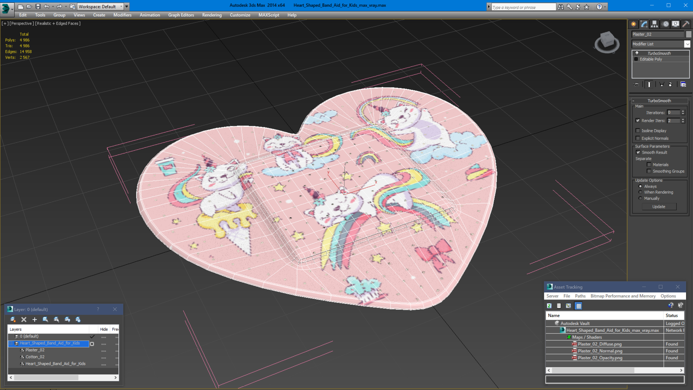 3D model Heart Shaped Band Aid for Kids