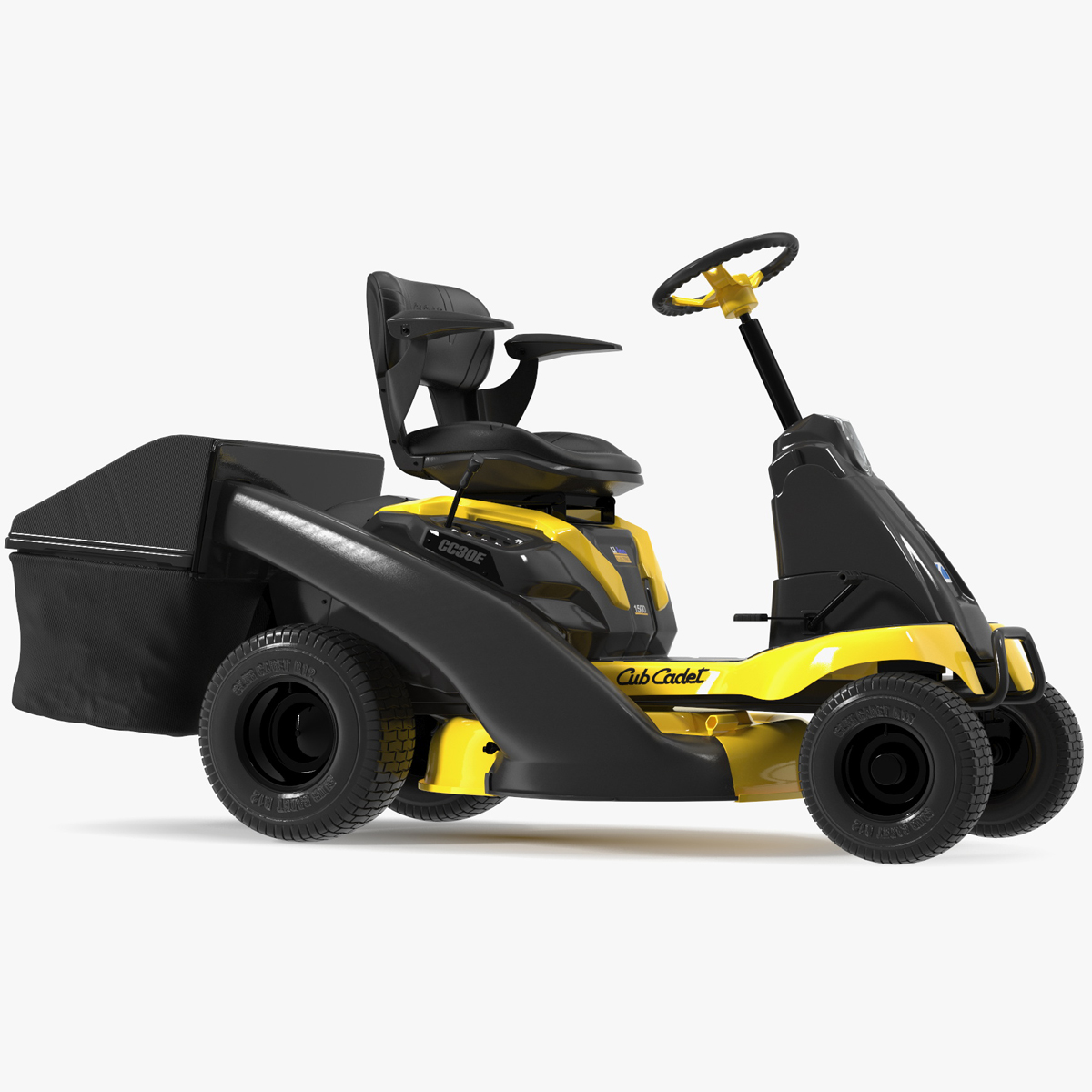 3D model Electric Riding Lawn Mower with Bagger Cub Cadet CC30E Rigged for Maya