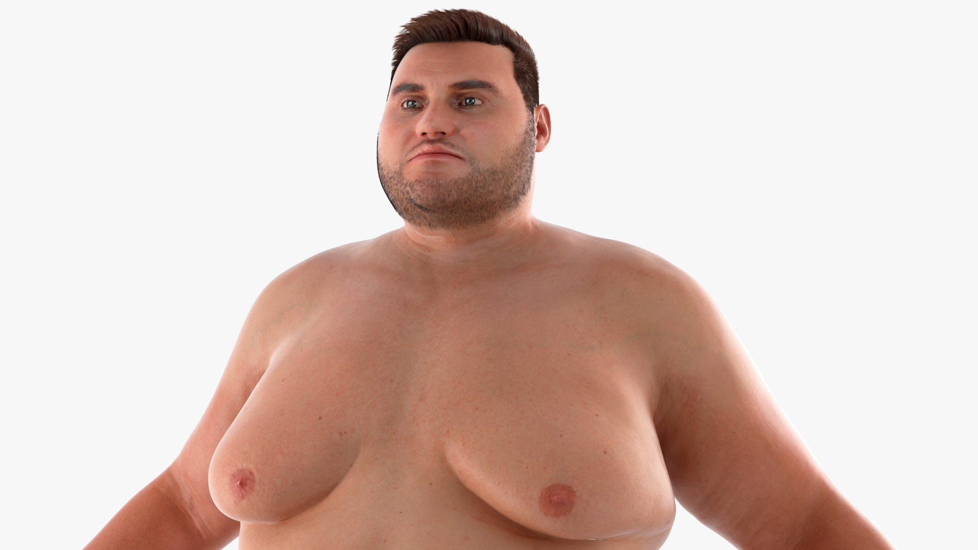 Naked Fat Man Fur 3D