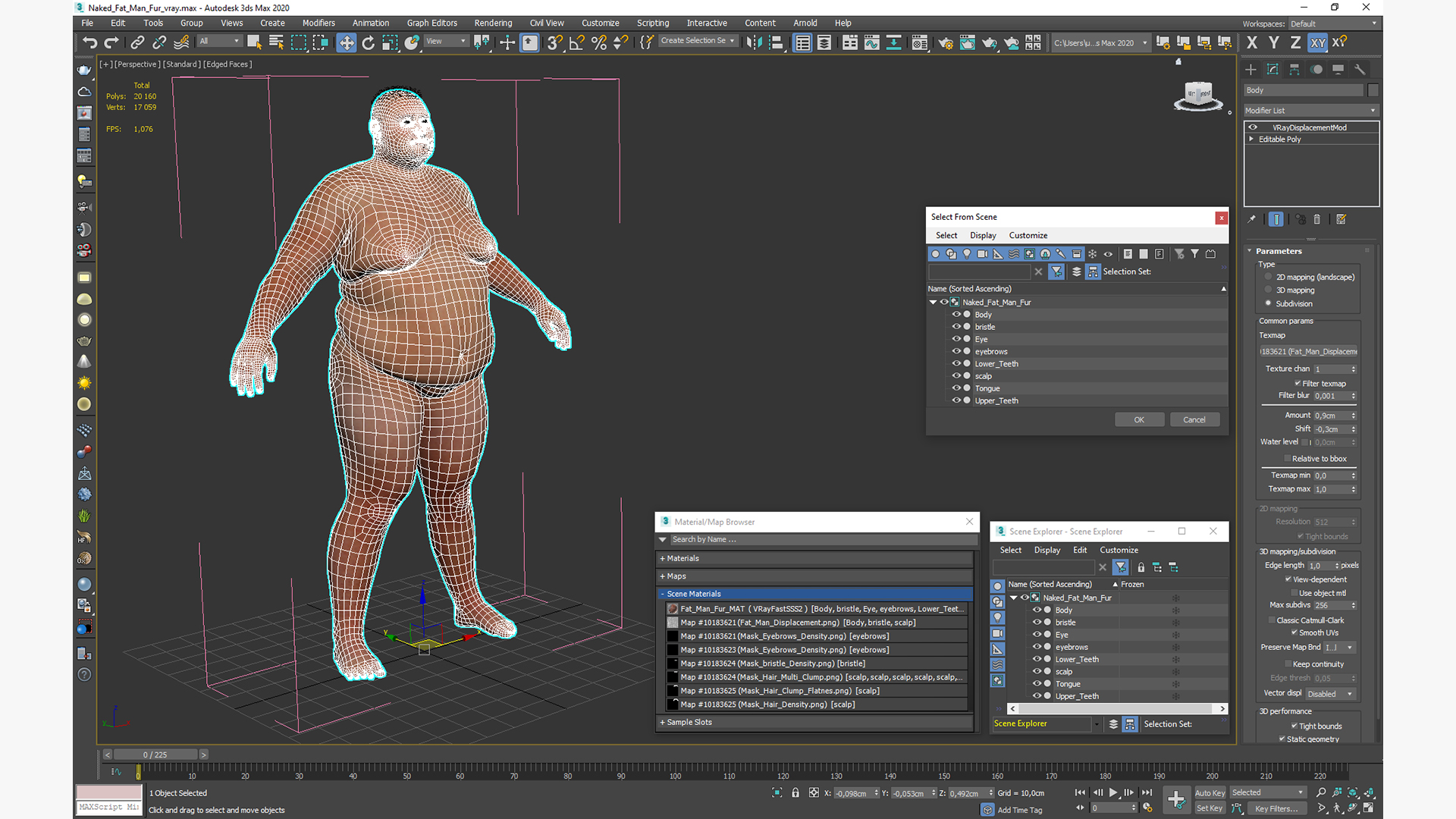 Naked Fat Man Fur 3D