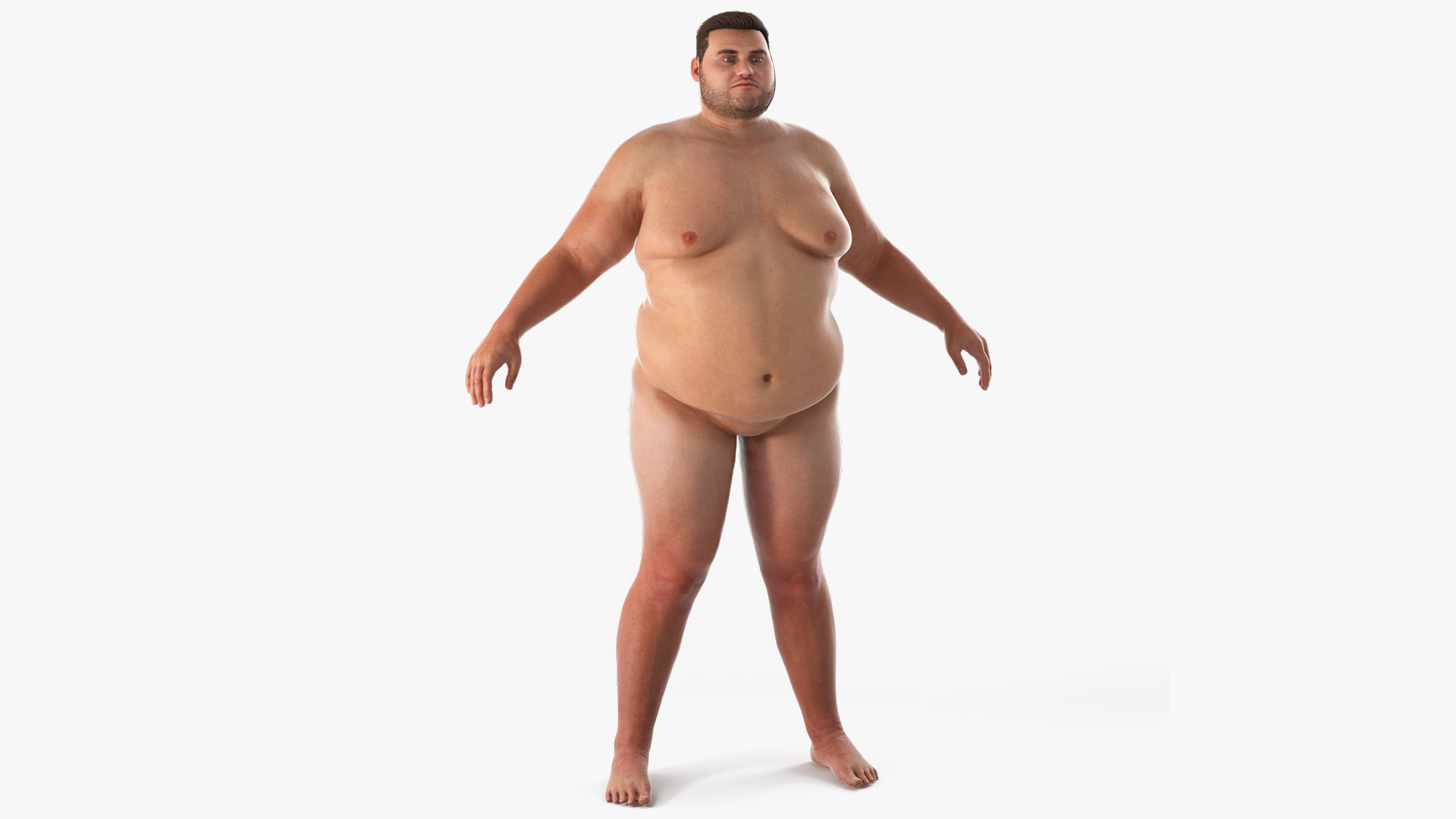Naked Fat Man Fur 3D