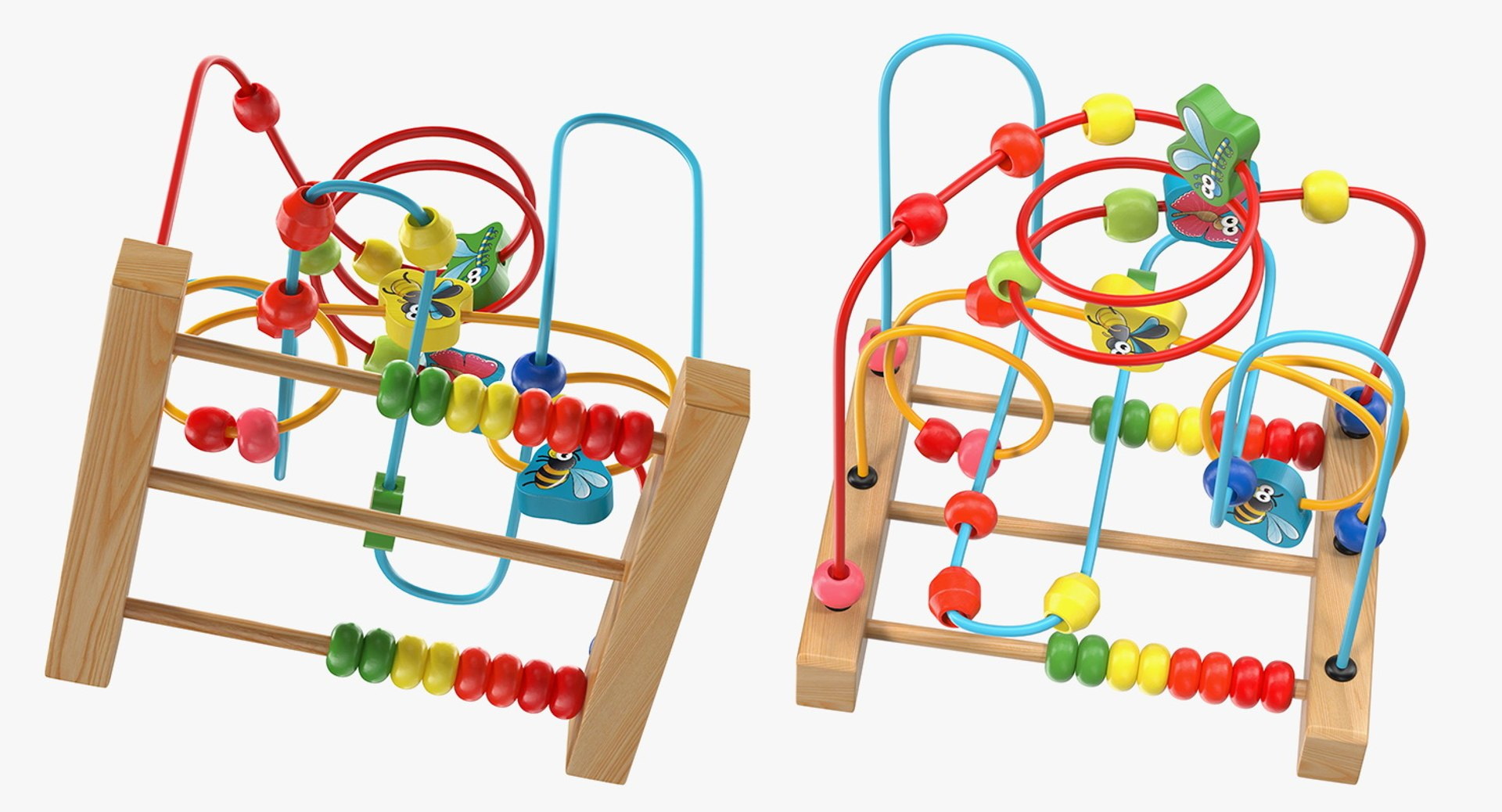 Toddler Girl in Playpen with Toys Fur 3D