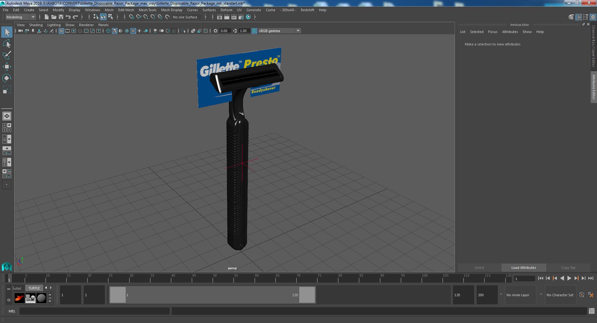 3D Gillette Disposable Razor Package model