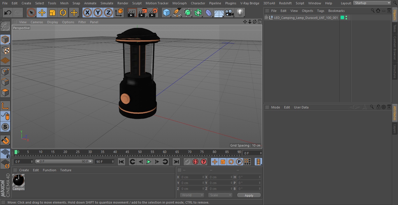 3D LED Camping Lamp Duracell LNT-100 model