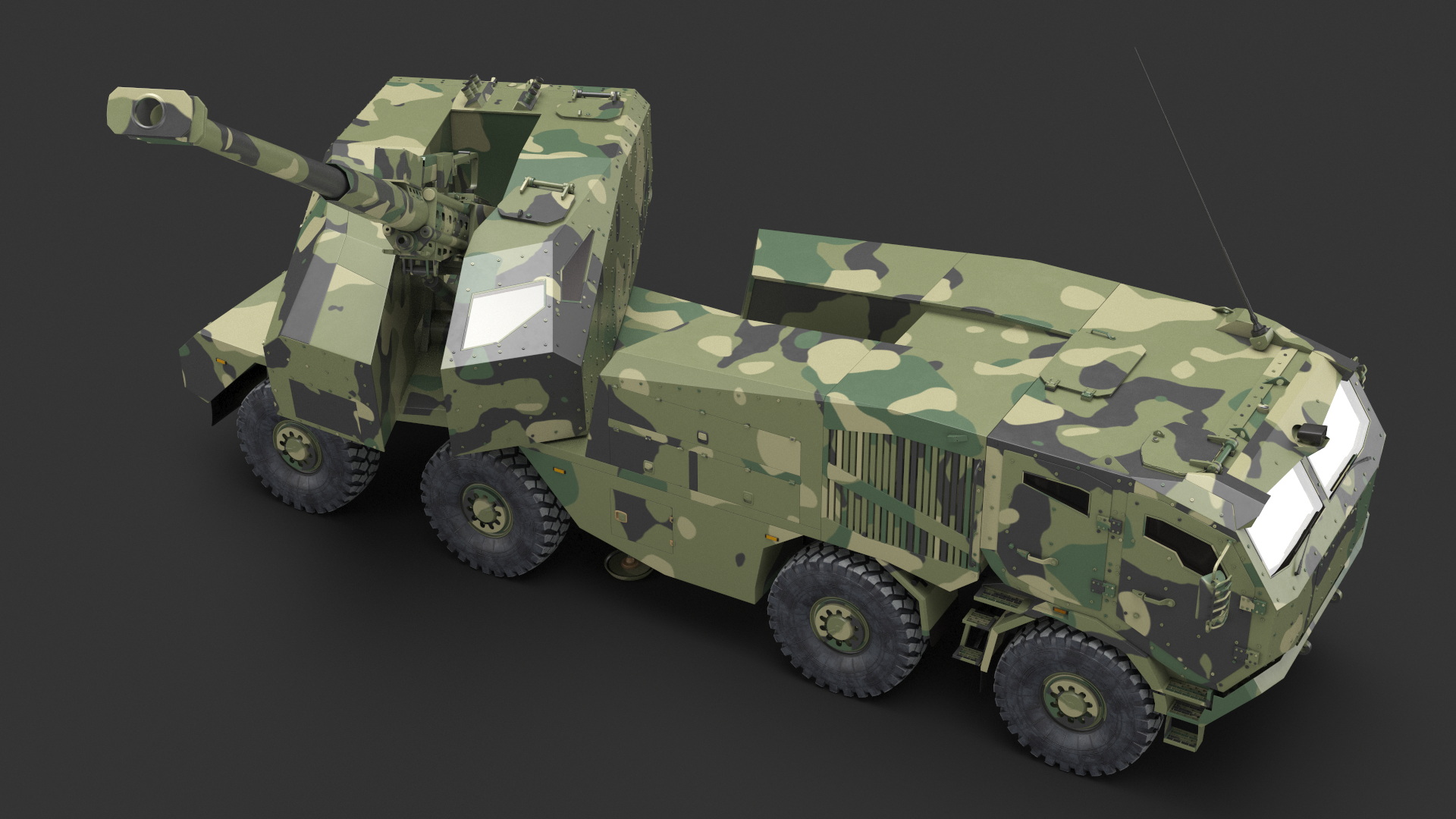 3D Artillery Self Propelled Howitzer in Full Readiness