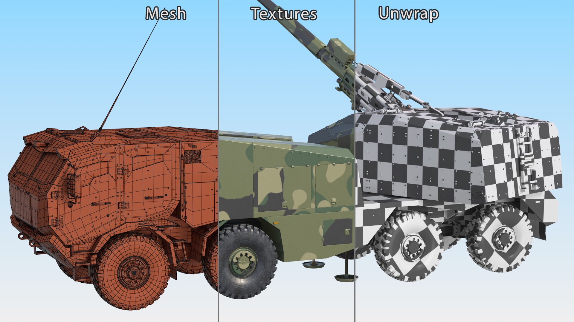 3D Artillery Self Propelled Howitzer in Full Readiness