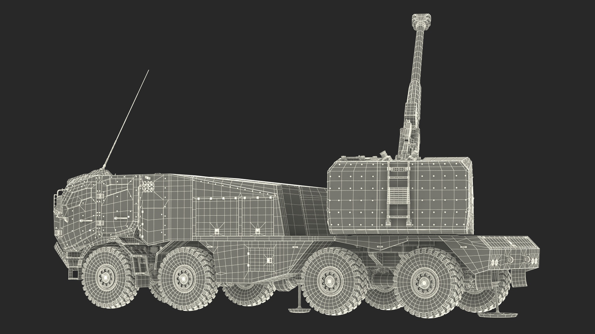 3D Artillery Self Propelled Howitzer in Full Readiness
