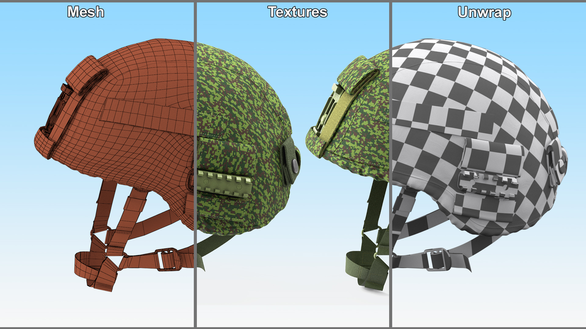3D model Green Helmet Ratnik Dark Green Case