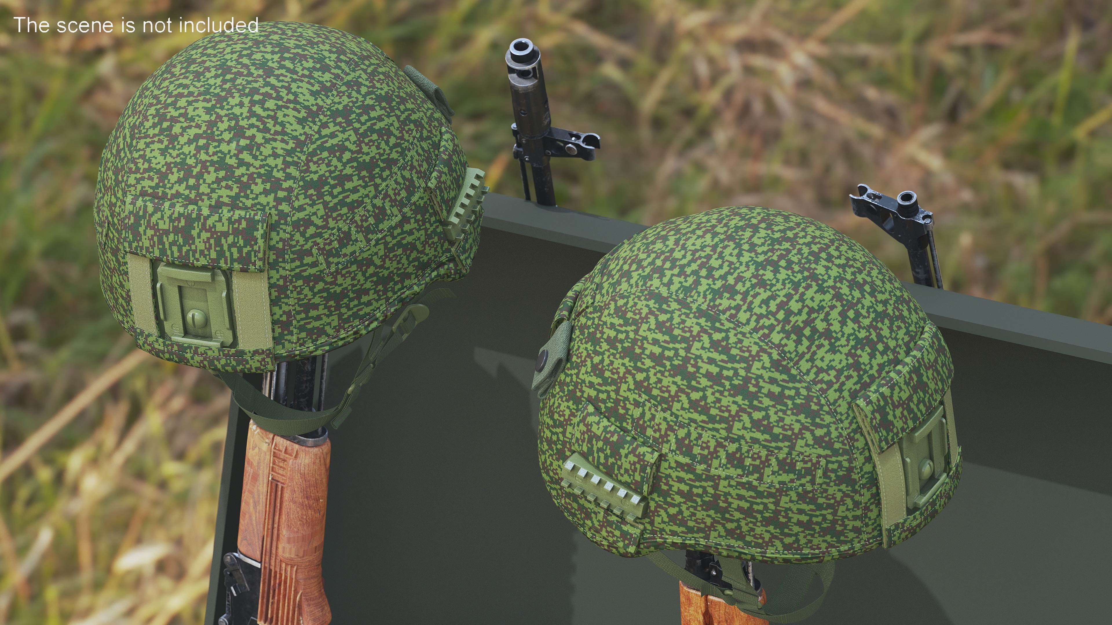 3D model Green Helmet Ratnik Dark Green Case