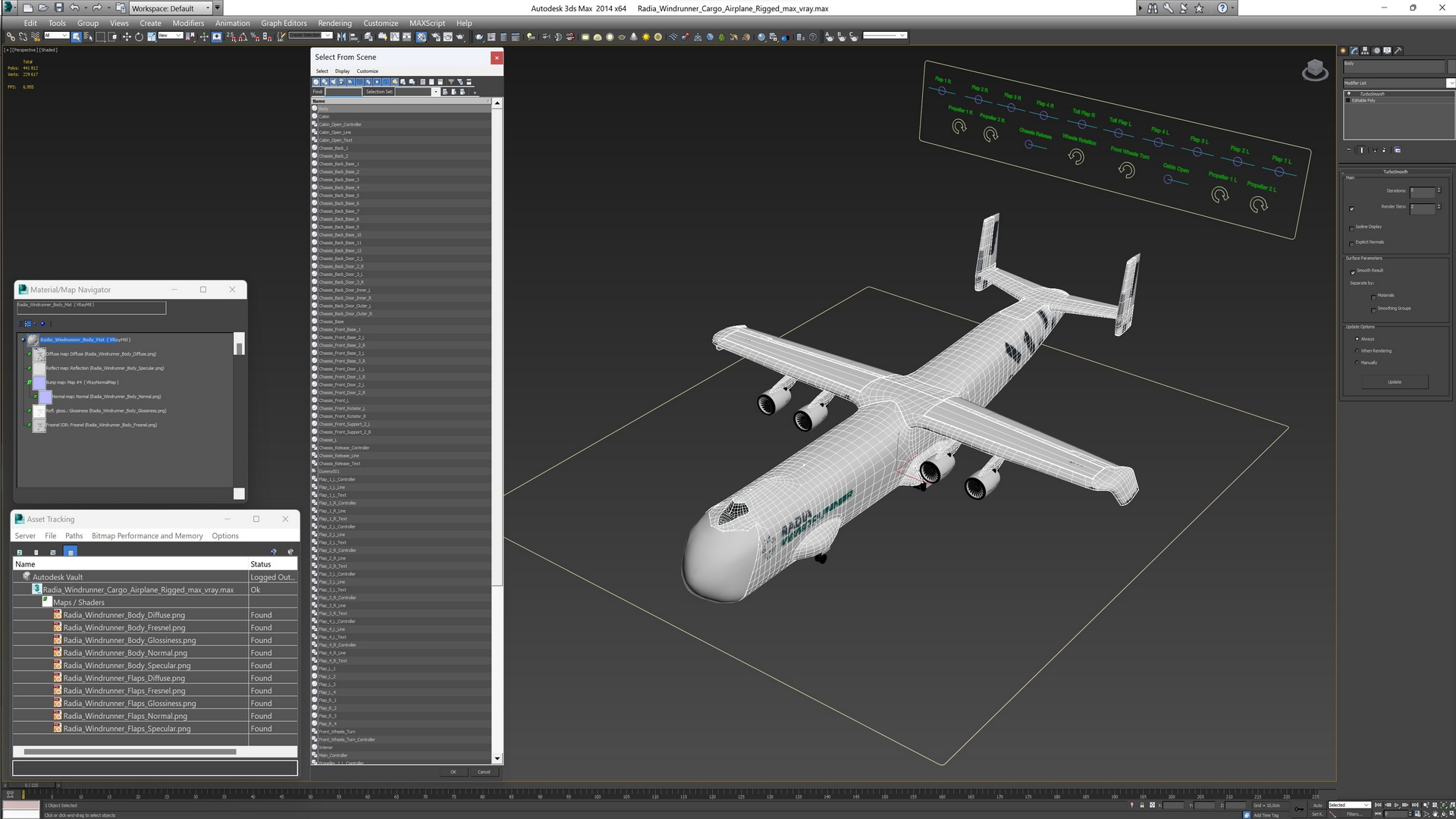 3D Radia Windrunner Cargo Airplane Rigged model