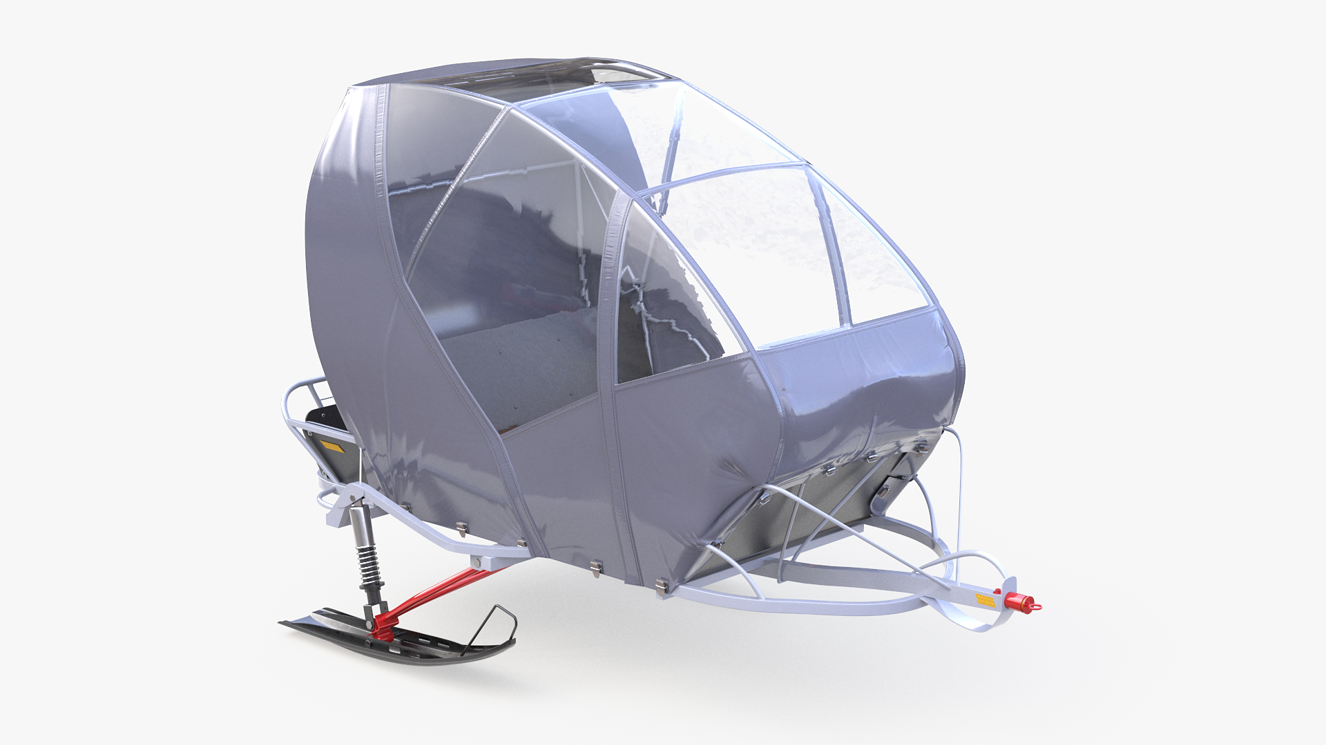 3D model Polaris Snowmobile with Sleigh
