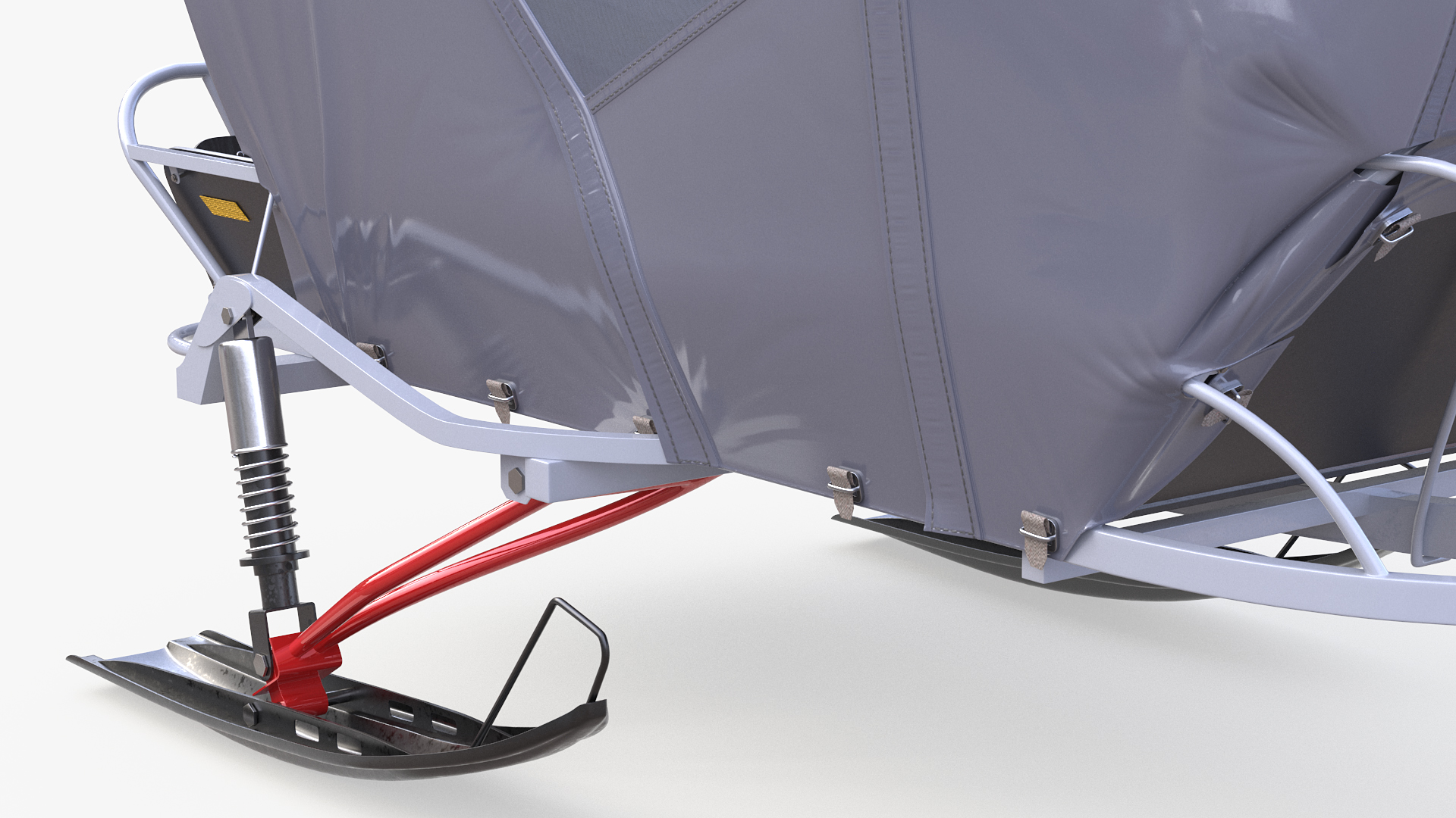 3D model Polaris Snowmobile with Sleigh