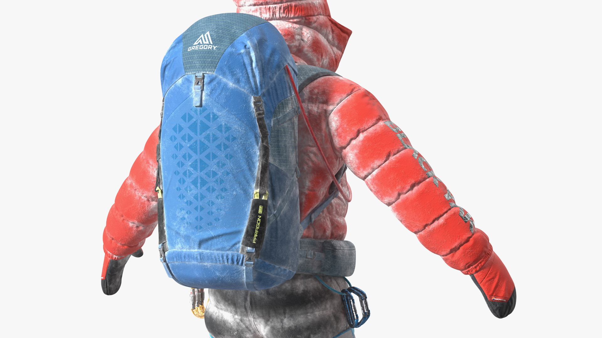 Everest Climber in a Snow-Covered Suit Rigged for Cinema 4D 3D model
