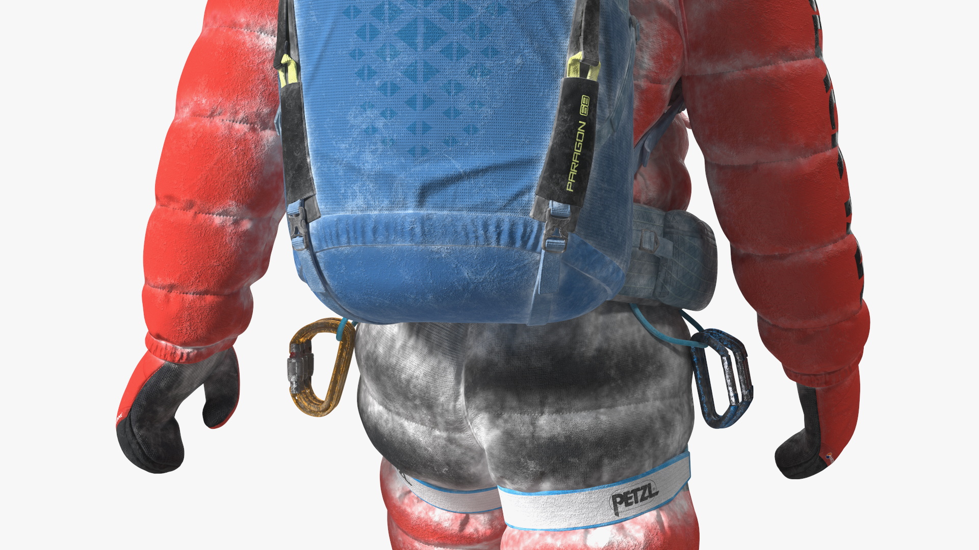 Everest Climber in a Snow-Covered Suit Rigged for Cinema 4D 3D model