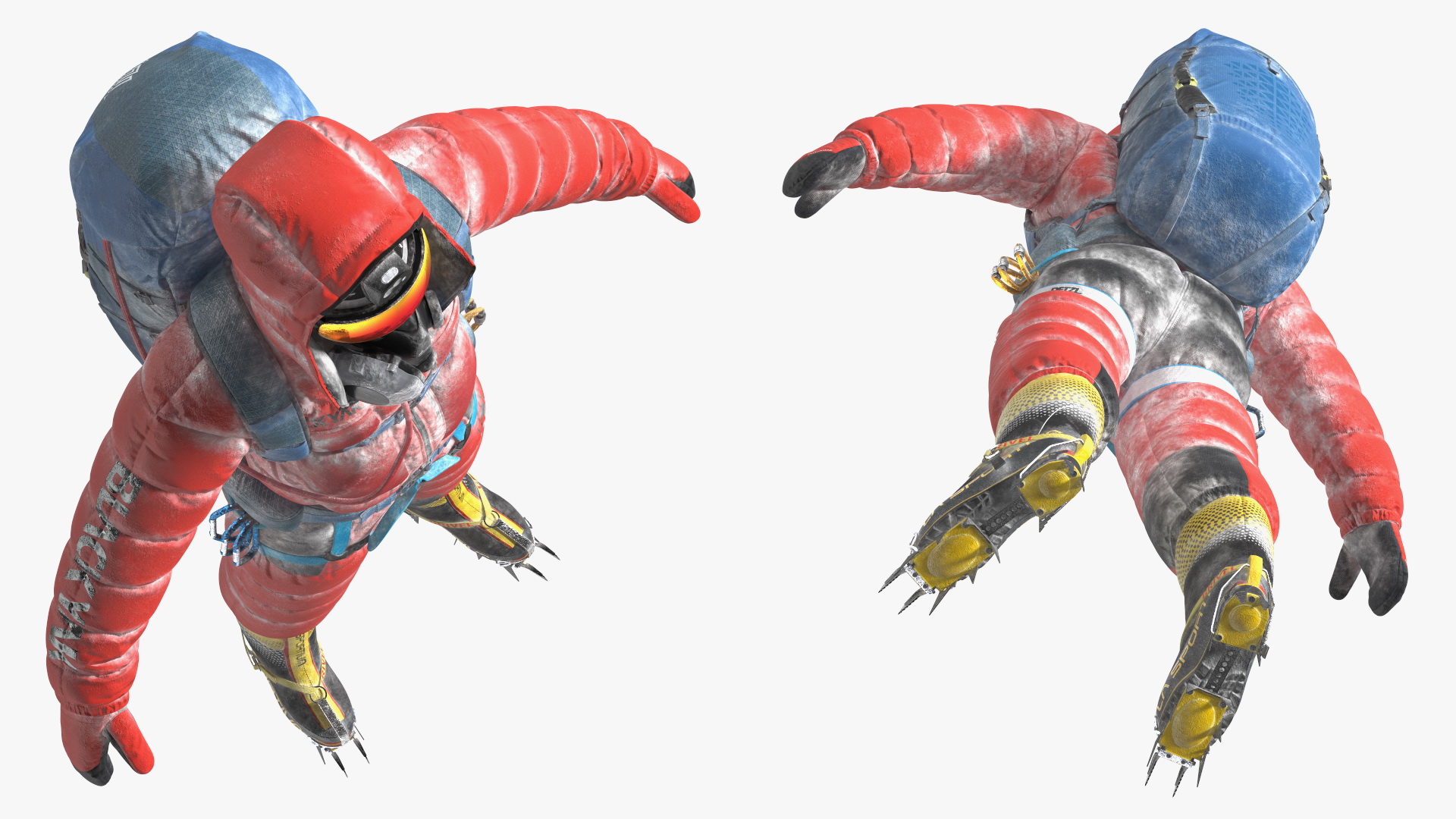 Everest Climber in a Snow-Covered Suit Rigged for Cinema 4D 3D model