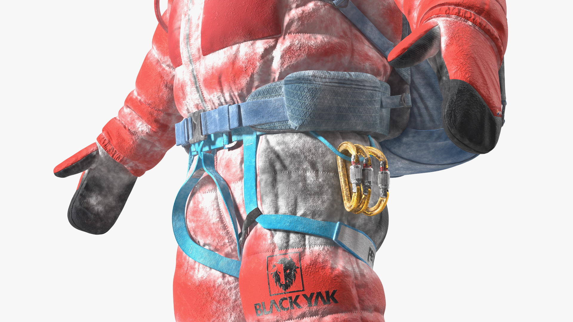 Everest Climber in a Snow-Covered Suit Rigged for Cinema 4D 3D model
