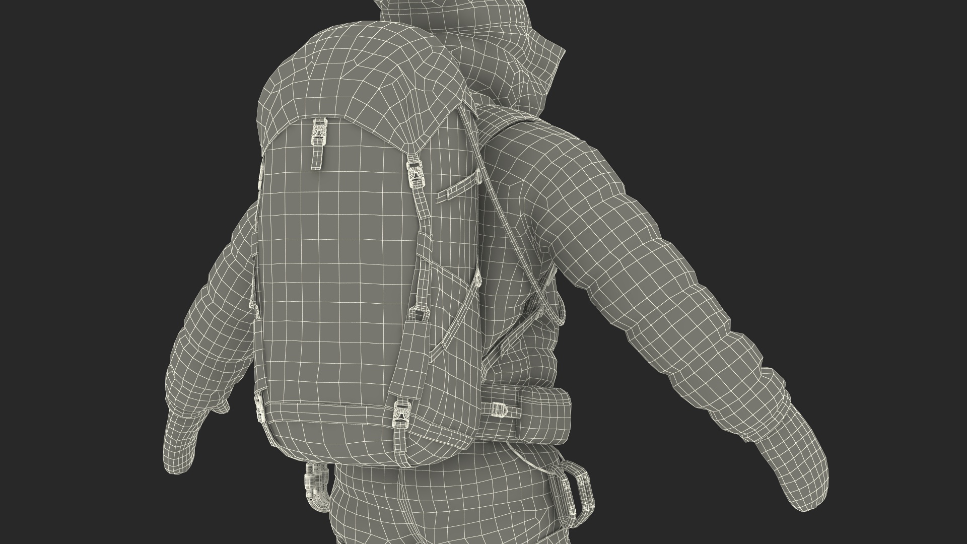 Everest Climber in a Snow-Covered Suit Rigged for Cinema 4D 3D model