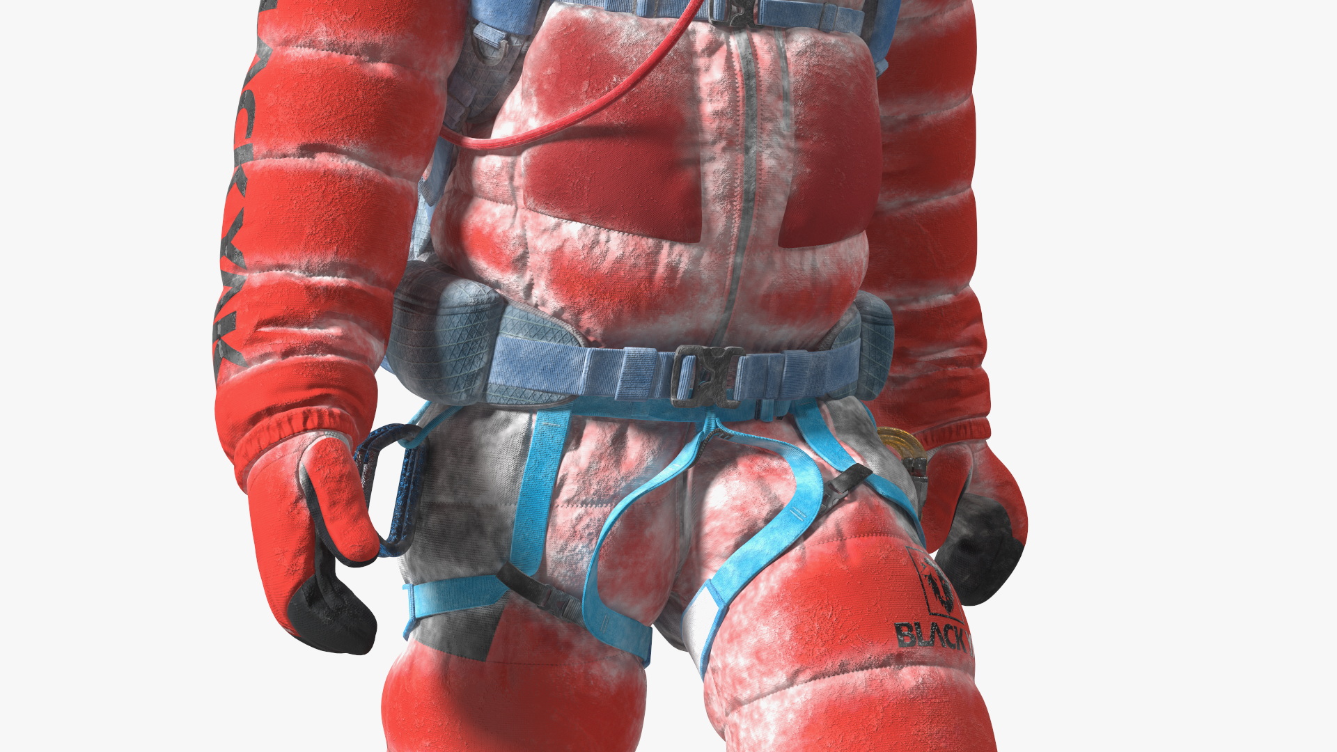 Everest Climber in a Snow-Covered Suit Rigged for Cinema 4D 3D model