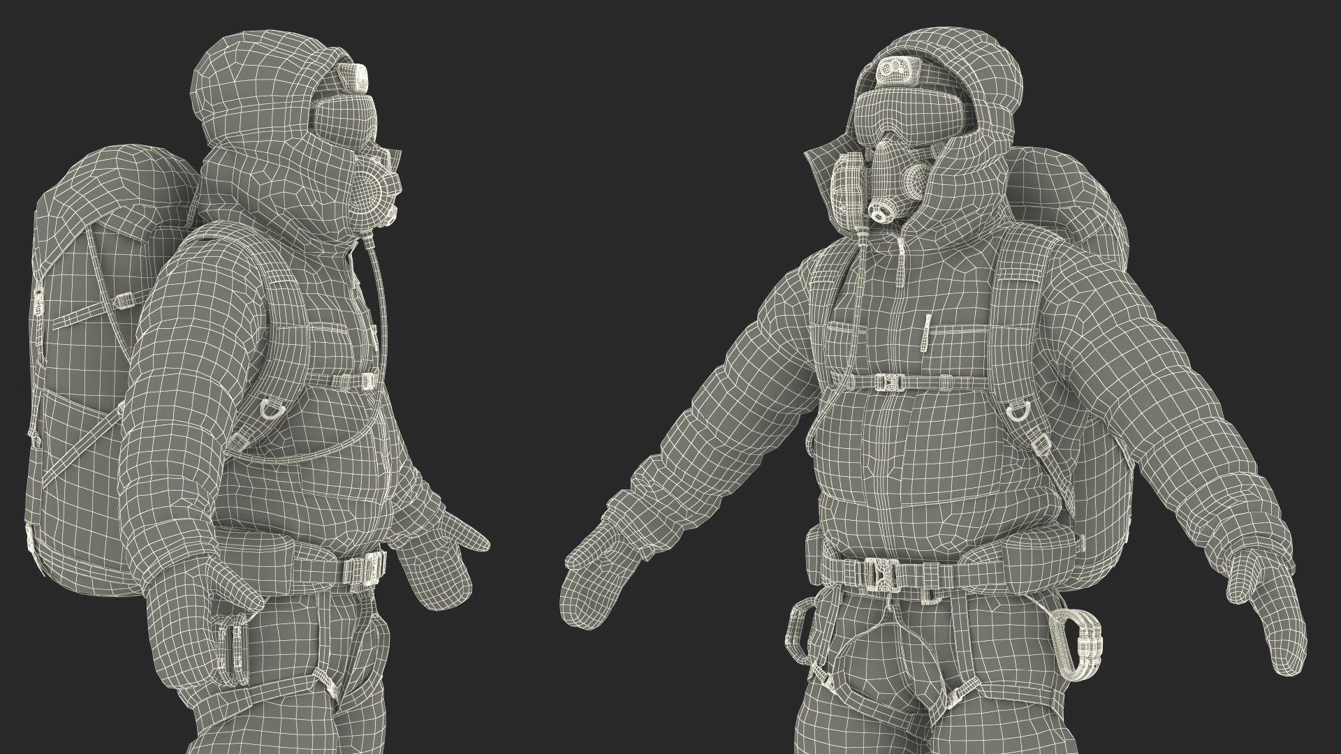 Everest Climber in a Snow-Covered Suit Rigged for Cinema 4D 3D model