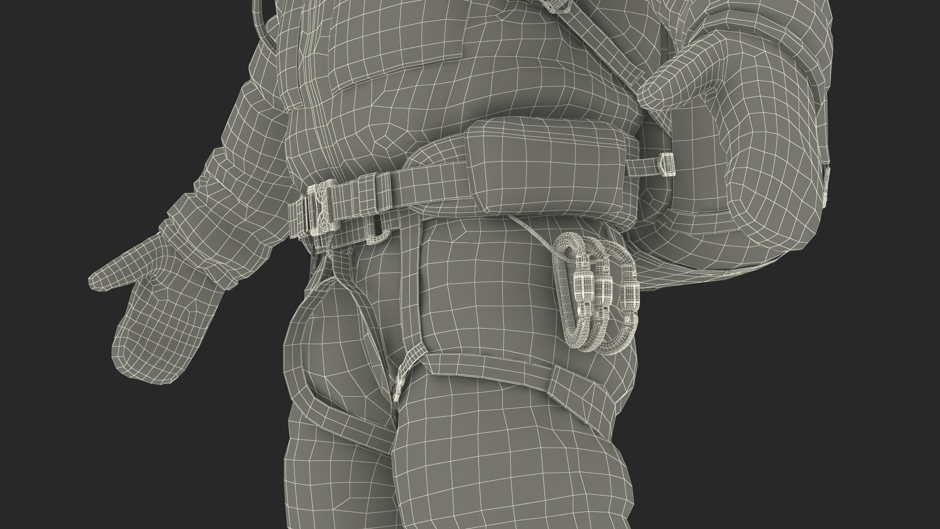 Everest Climber in a Snow-Covered Suit Rigged for Cinema 4D 3D model