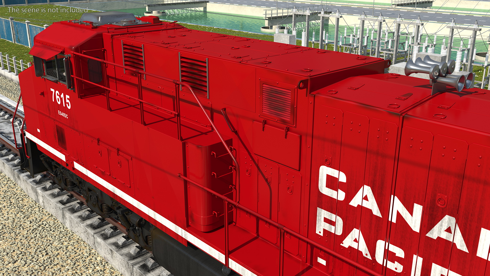 3D Locomotive Canadian Pacific with Railroad Refrigerator Car model