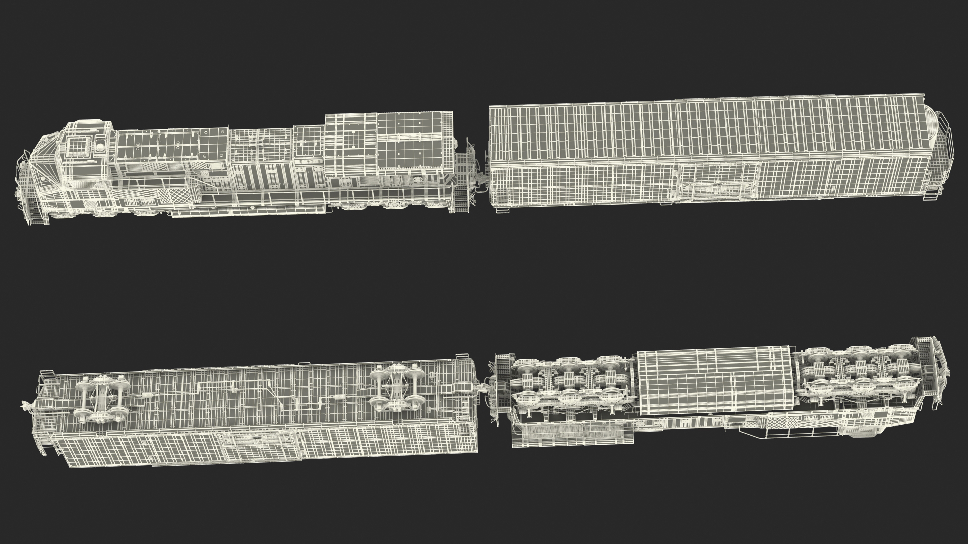 3D Locomotive Canadian Pacific with Railroad Refrigerator Car model