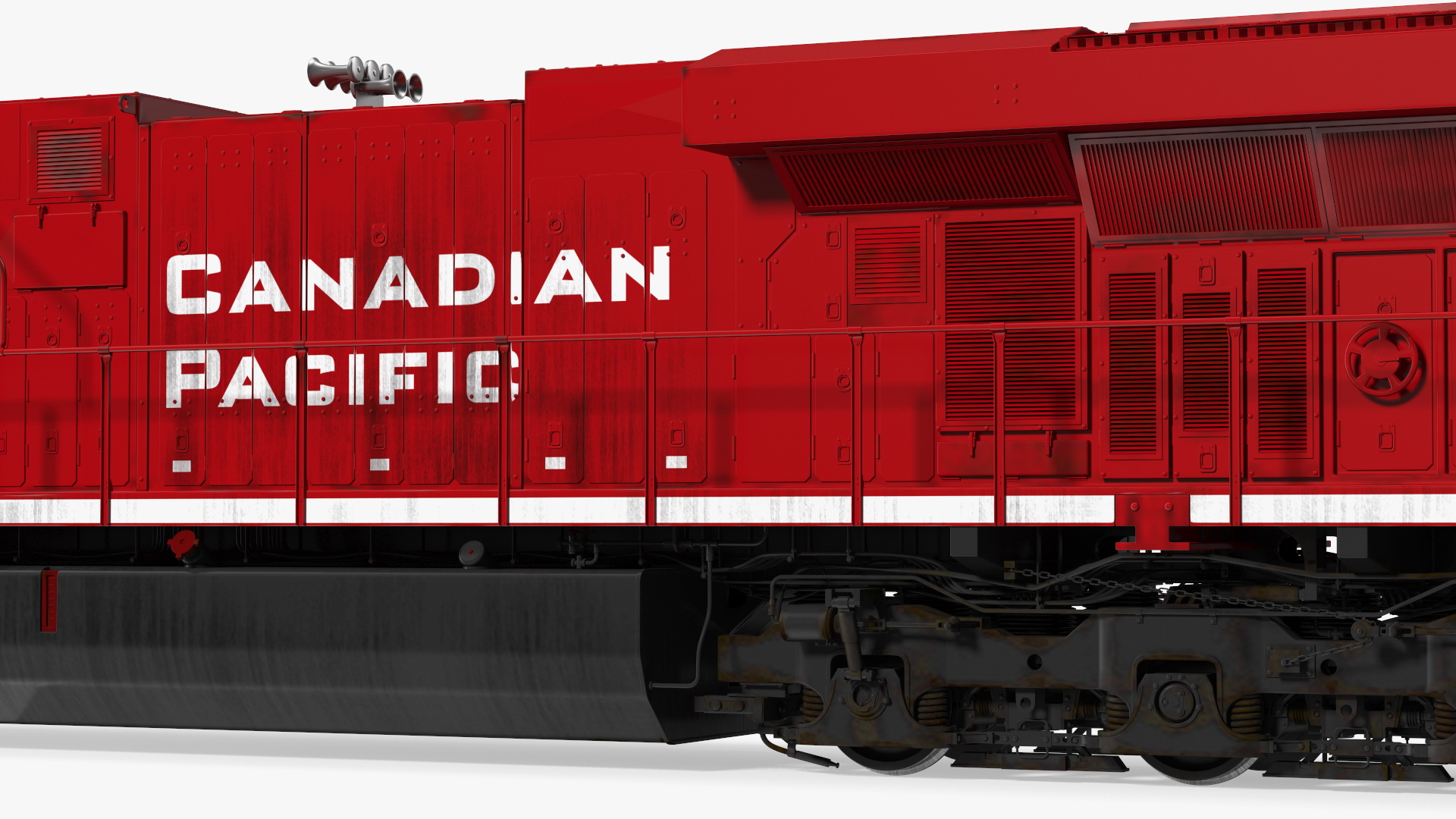 3D Locomotive Canadian Pacific with Railroad Refrigerator Car model