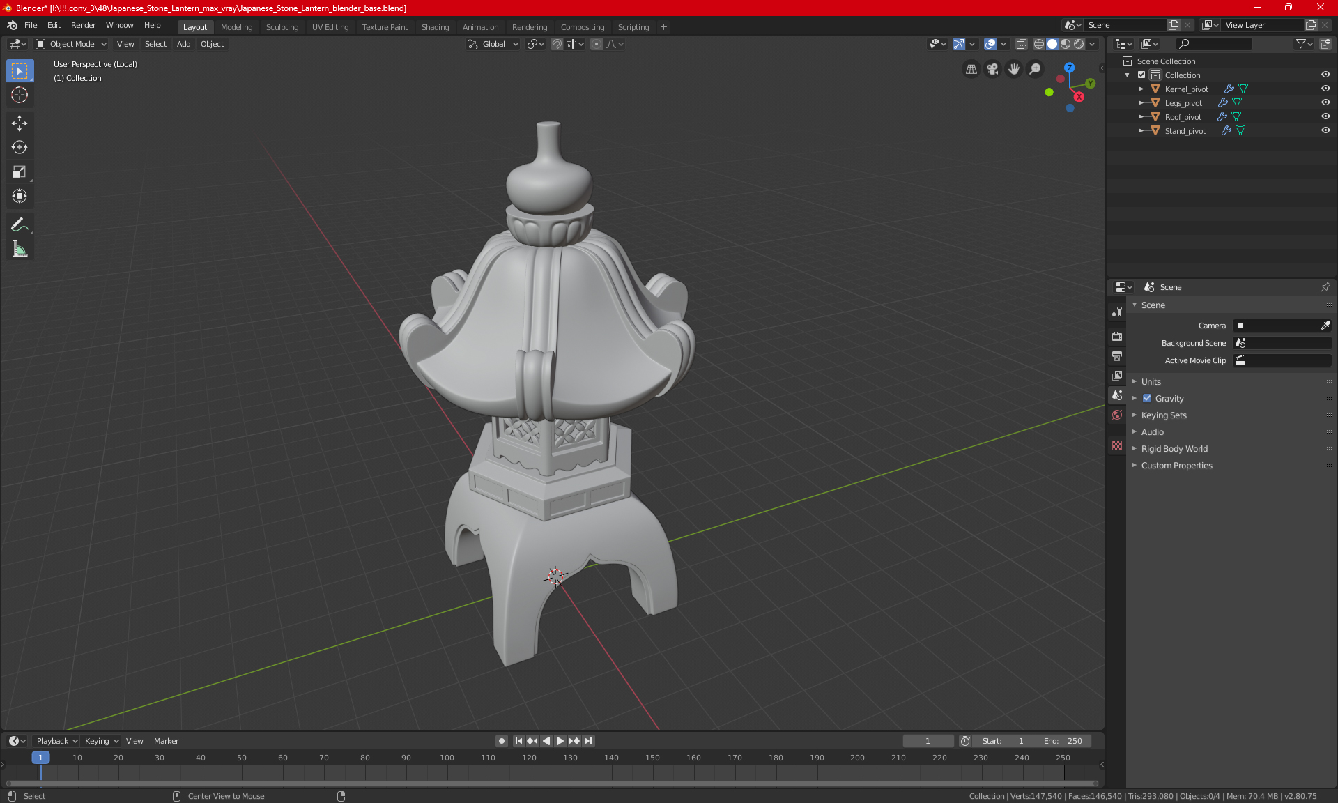 3D model Japanese Stone Lantern for 3D Print
