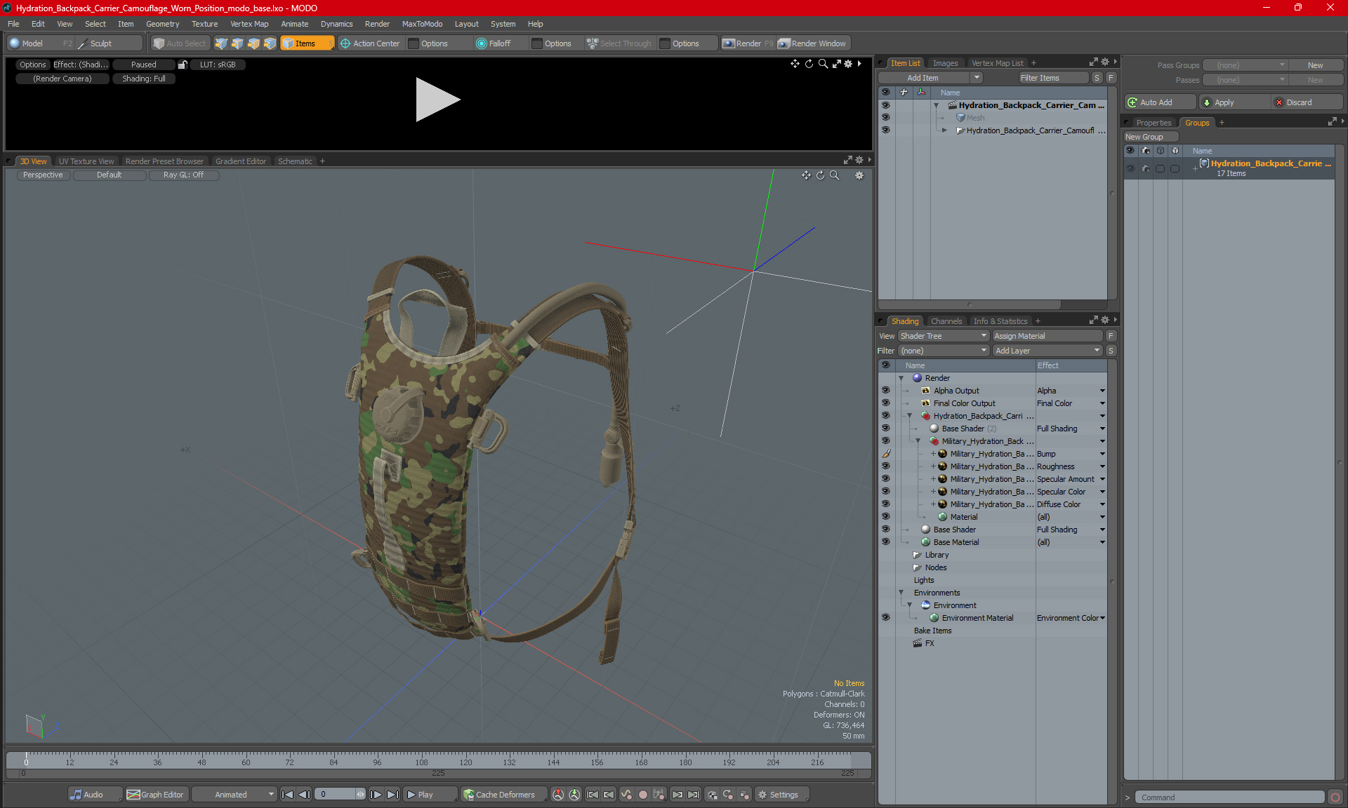 3D Hydration Backpack Carrier Camouflage Worn Position