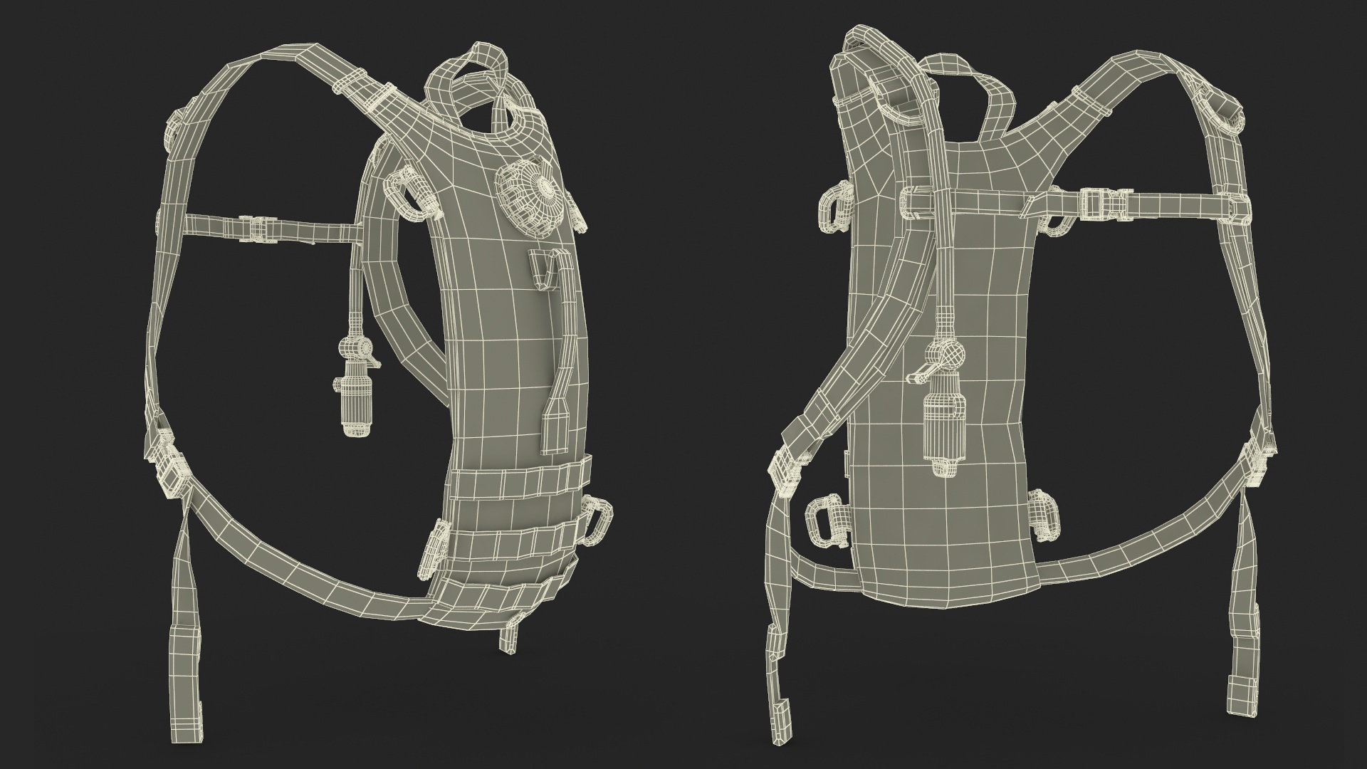 3D Hydration Backpack Carrier Camouflage Worn Position