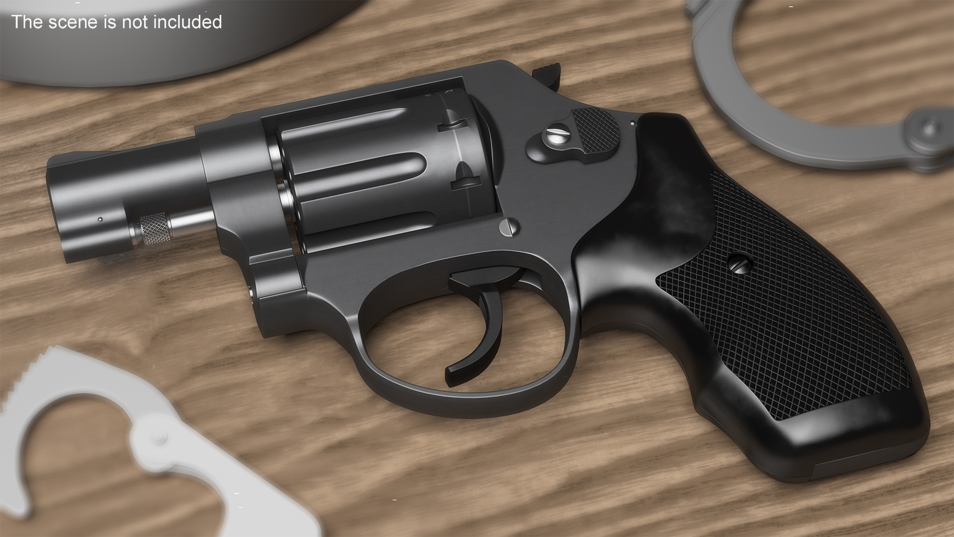 3D Black Matte Small Revolver