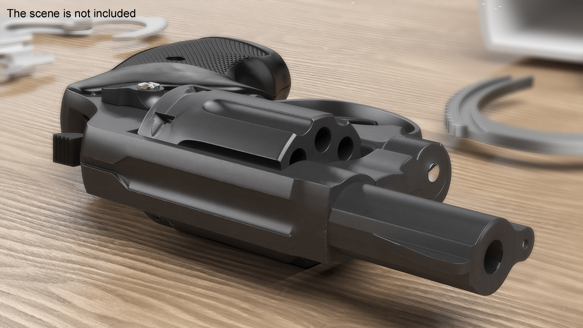 3D Black Matte Small Revolver