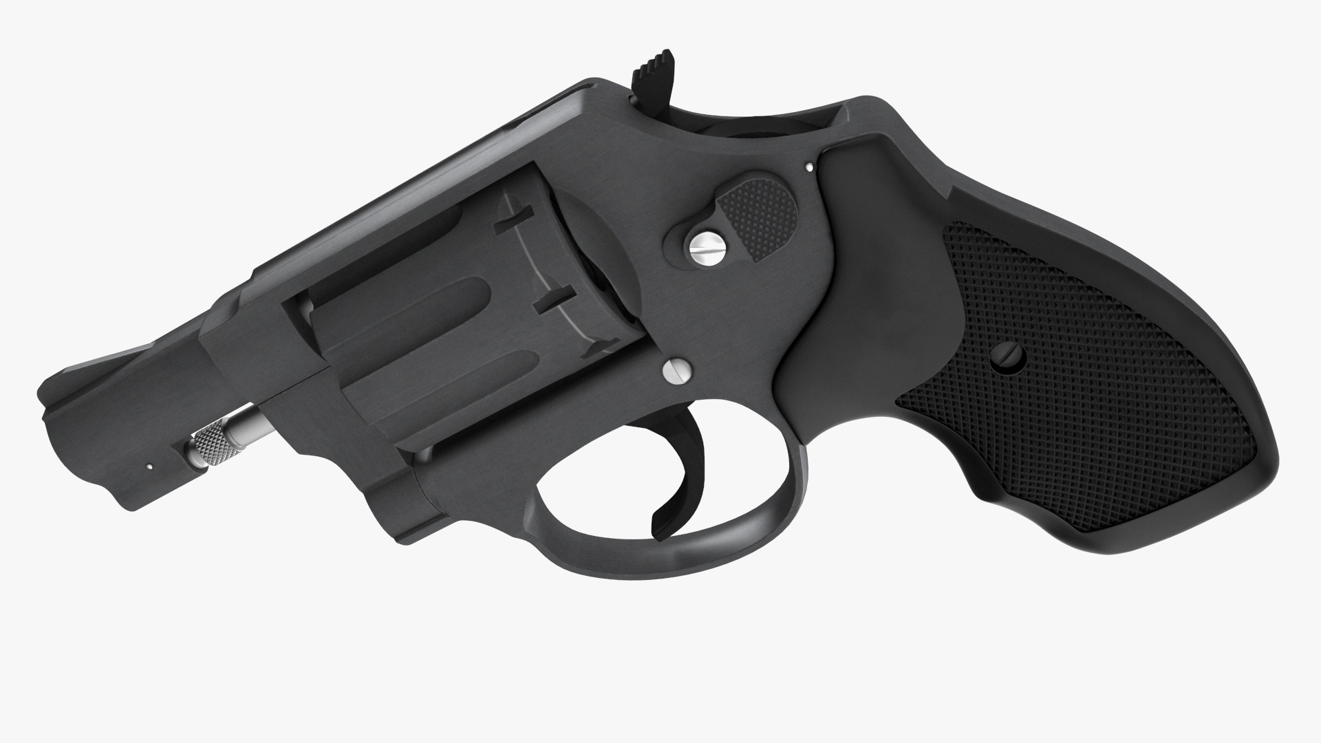3D Black Matte Small Revolver