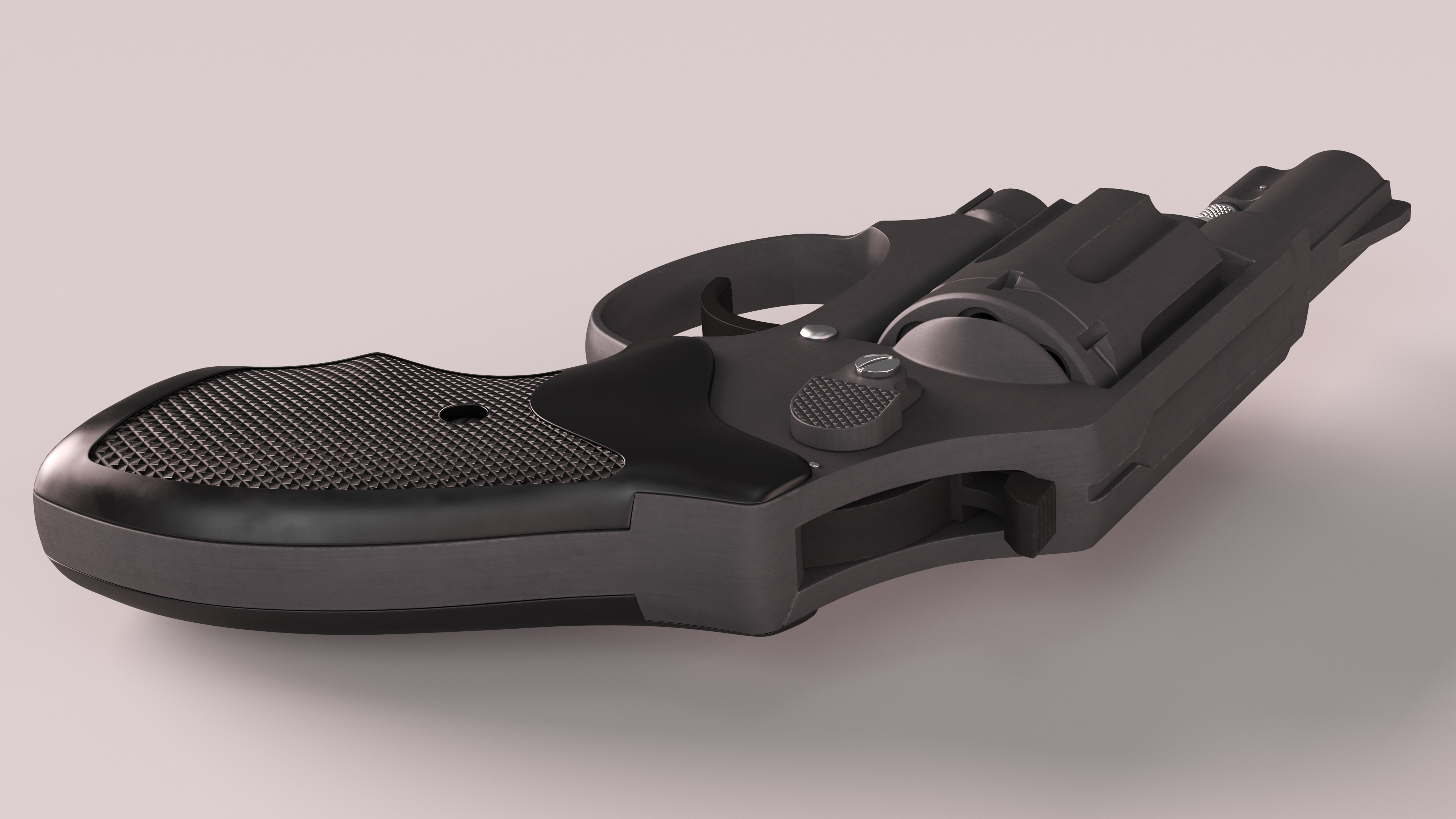 3D Black Matte Small Revolver