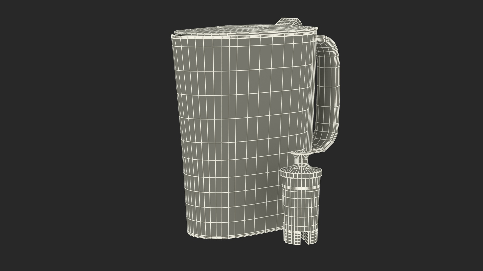 3D White Water Pitcher with Filter
