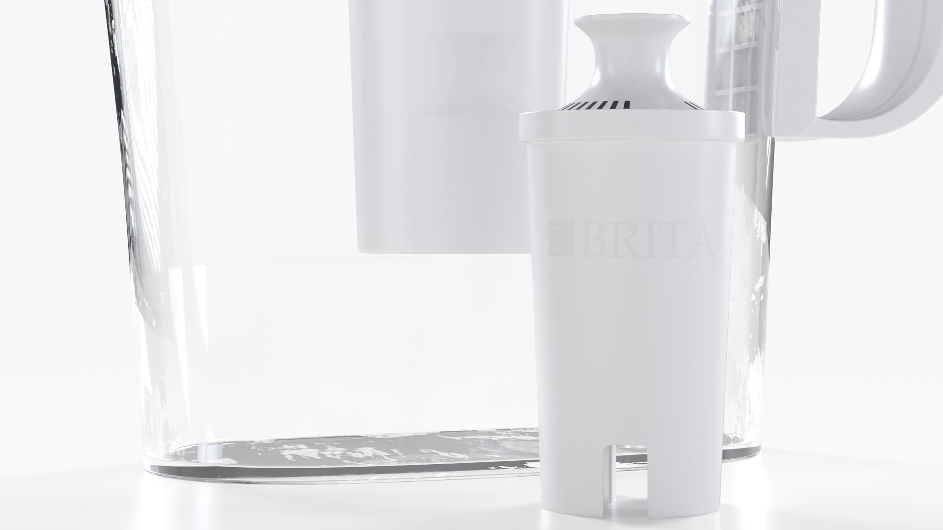 3D White Water Pitcher with Filter