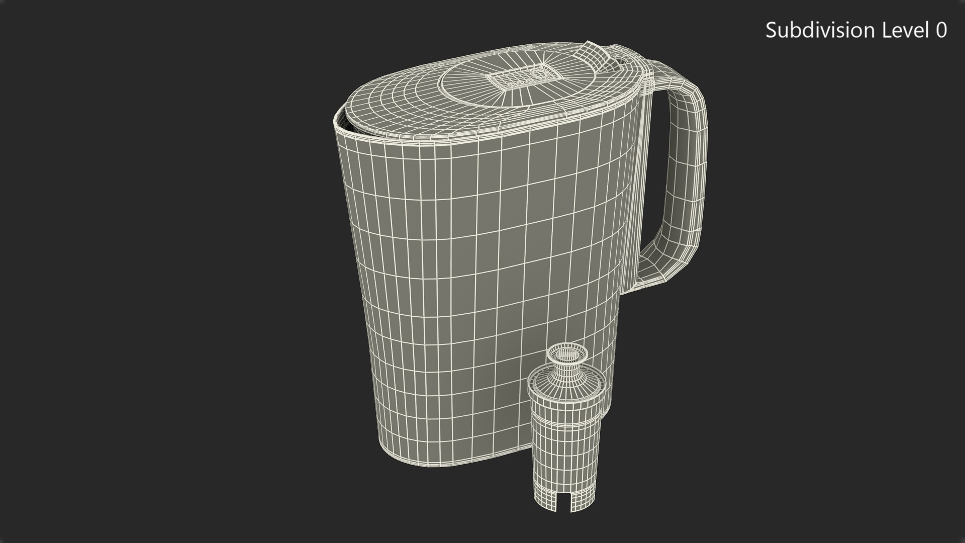 3D White Water Pitcher with Filter