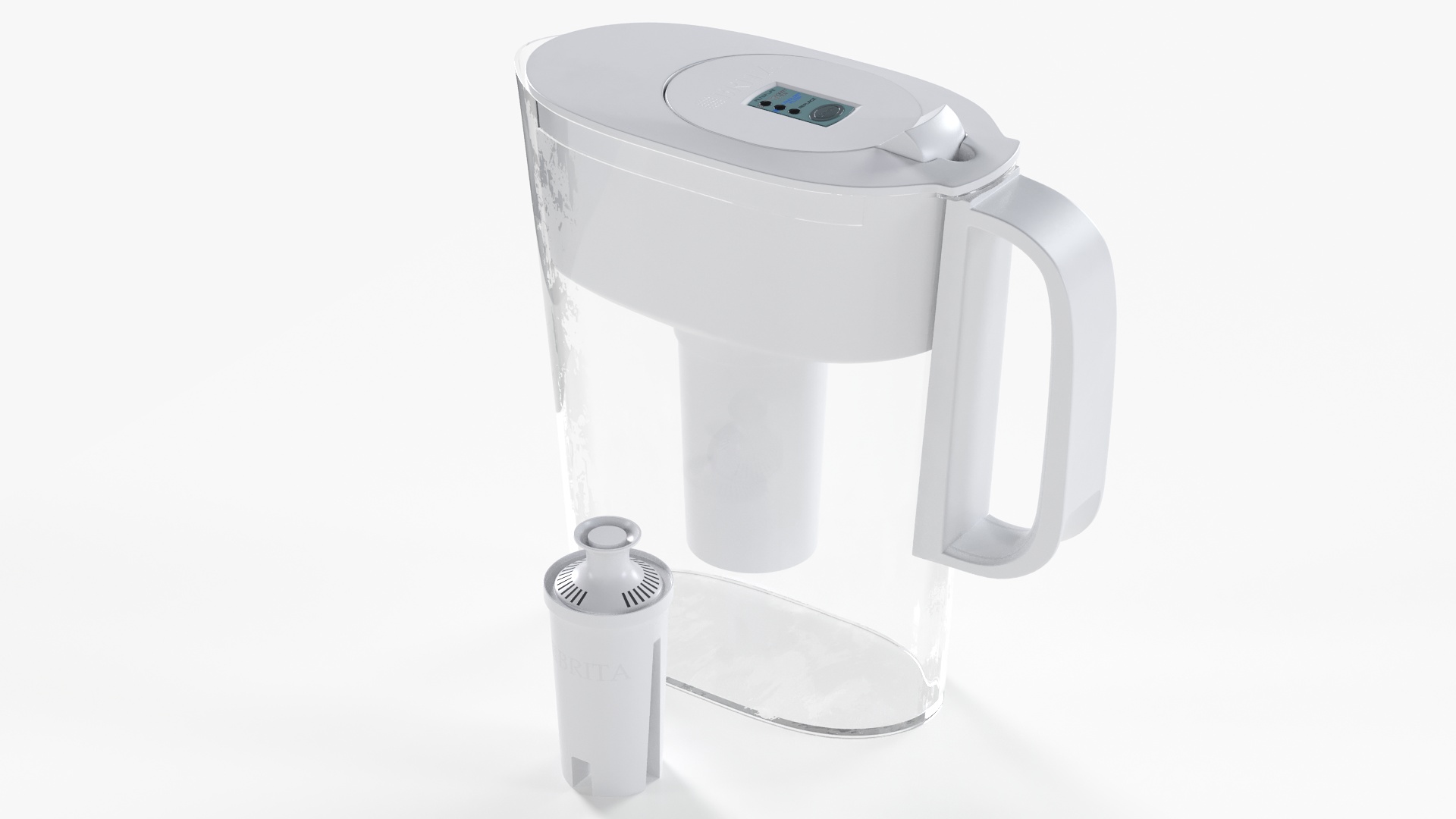 3D White Water Pitcher with Filter