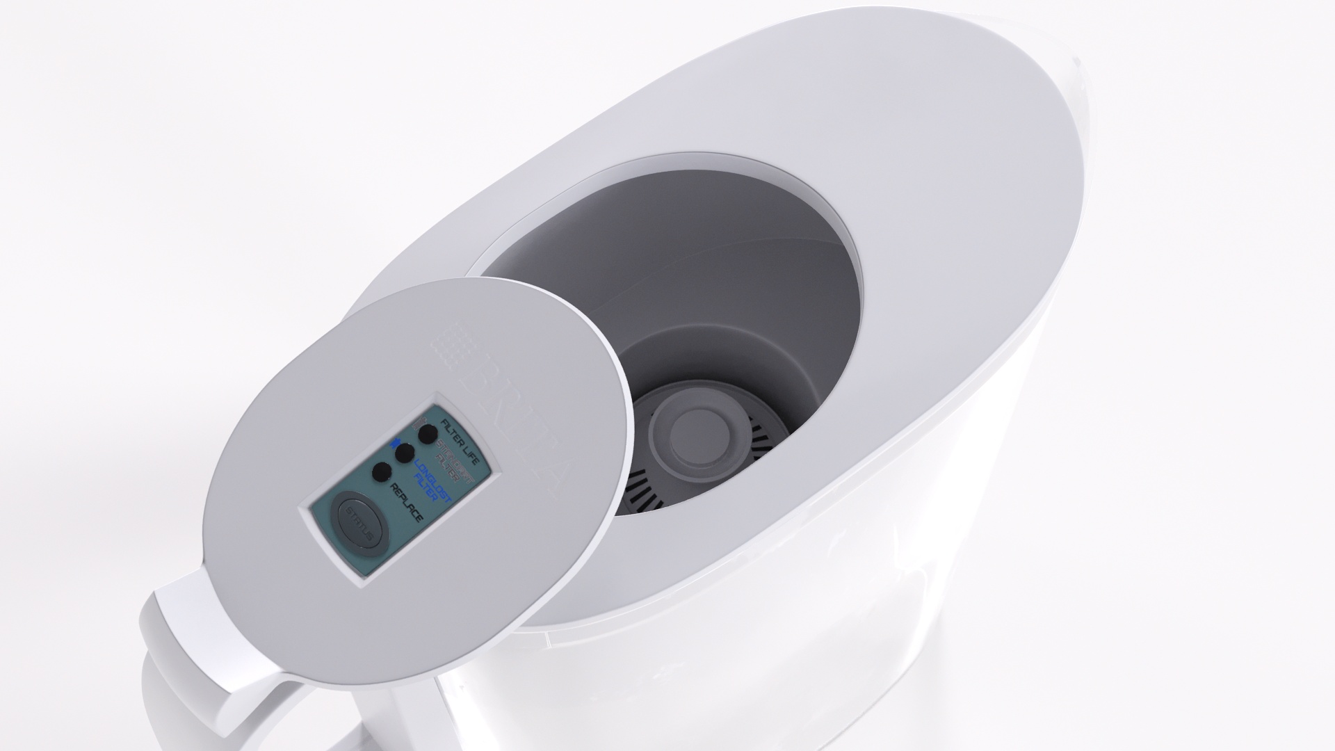 3D White Water Pitcher with Filter